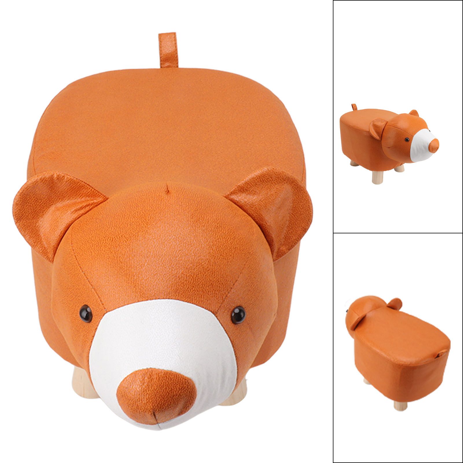 Cute Animal Footstool with Soft Padded Cushion and Prevent Slip Feet Small view 9