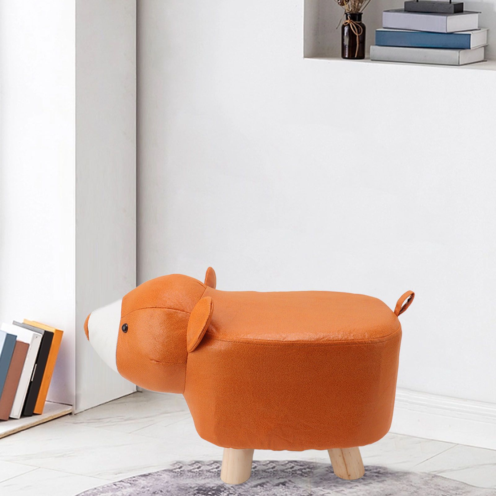 Cute Animal Footstool with Soft Padded Cushion and Prevent Slip Feet Small view 11