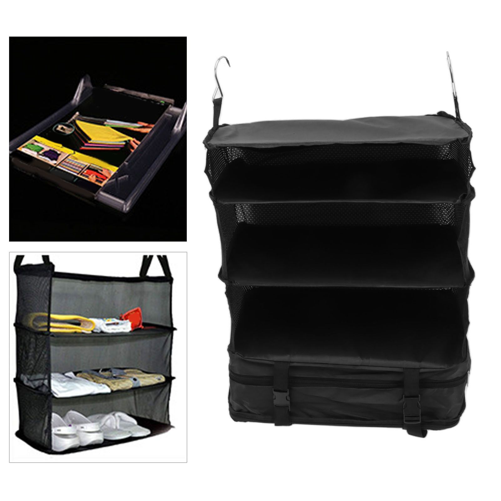 Hanging 3 Shelf Travel Shelves Bag Portable Multifunctional Large Capacity view 11