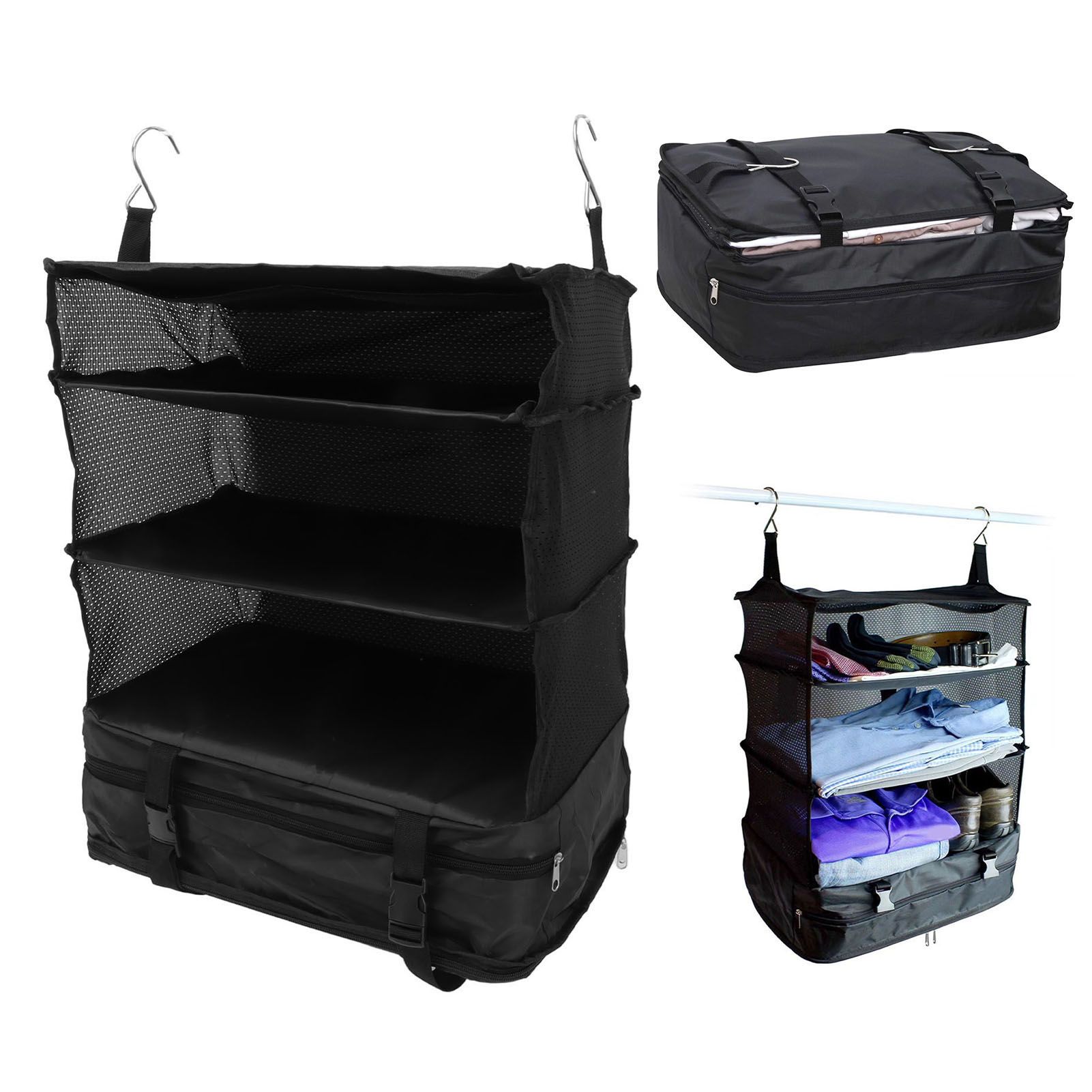 Hanging 3 Shelf Travel Shelves Bag Portable Multifunctional Large Capacity view 12