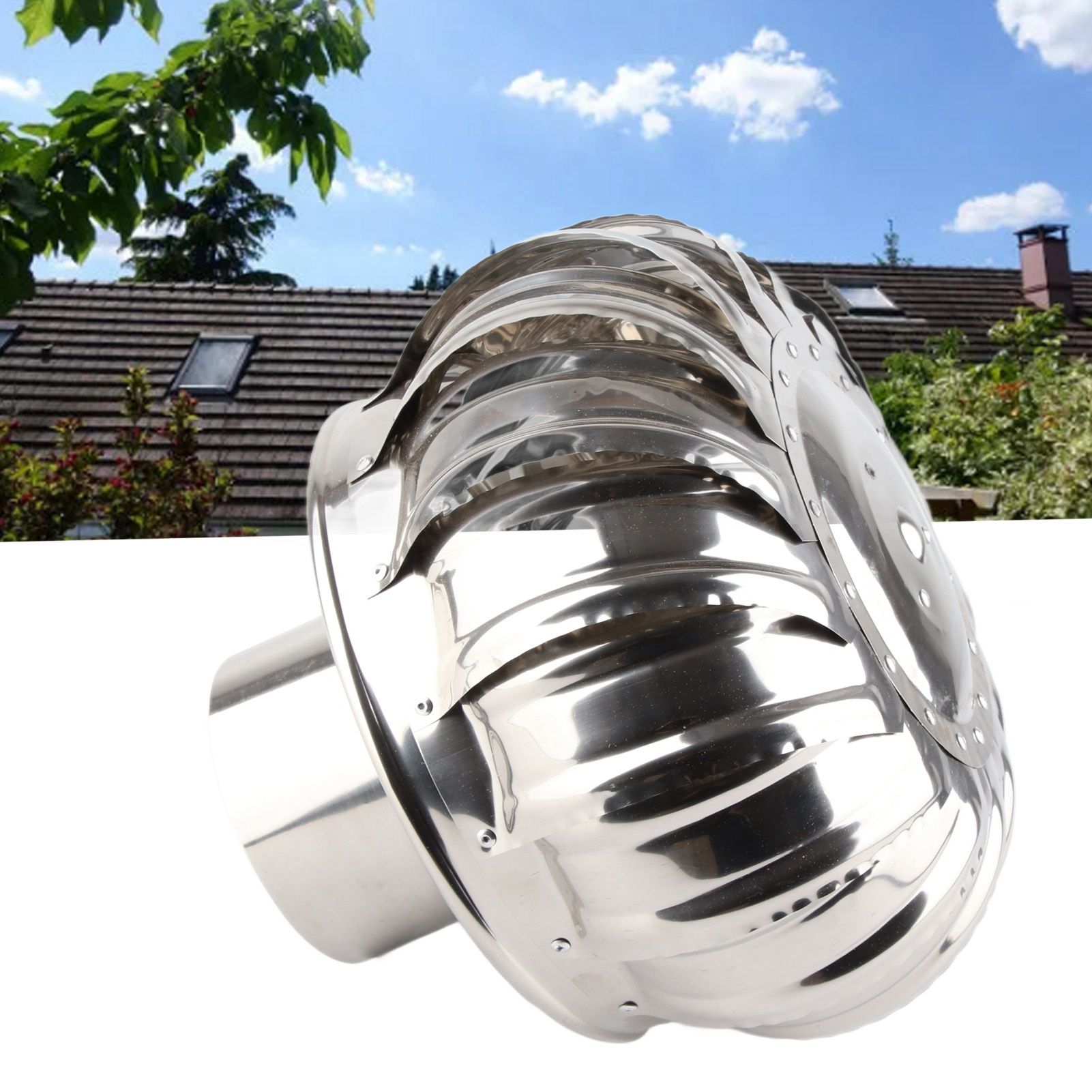 Roof Ventilator Automatic Silent Stainless Steel Pipefit Roof Ventilating Fan view 11