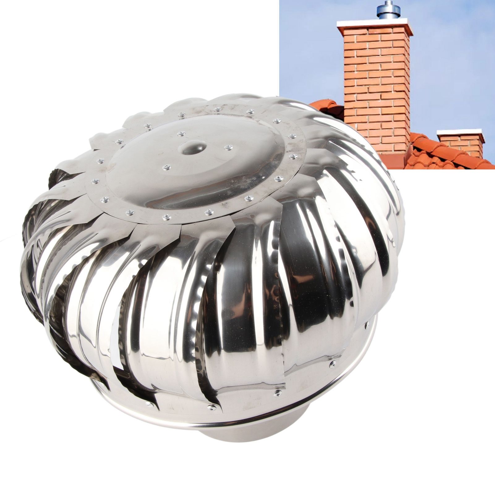 Roof Ventilator Automatic Silent Stainless Steel Pipefit Roof Ventilating Fan view 12