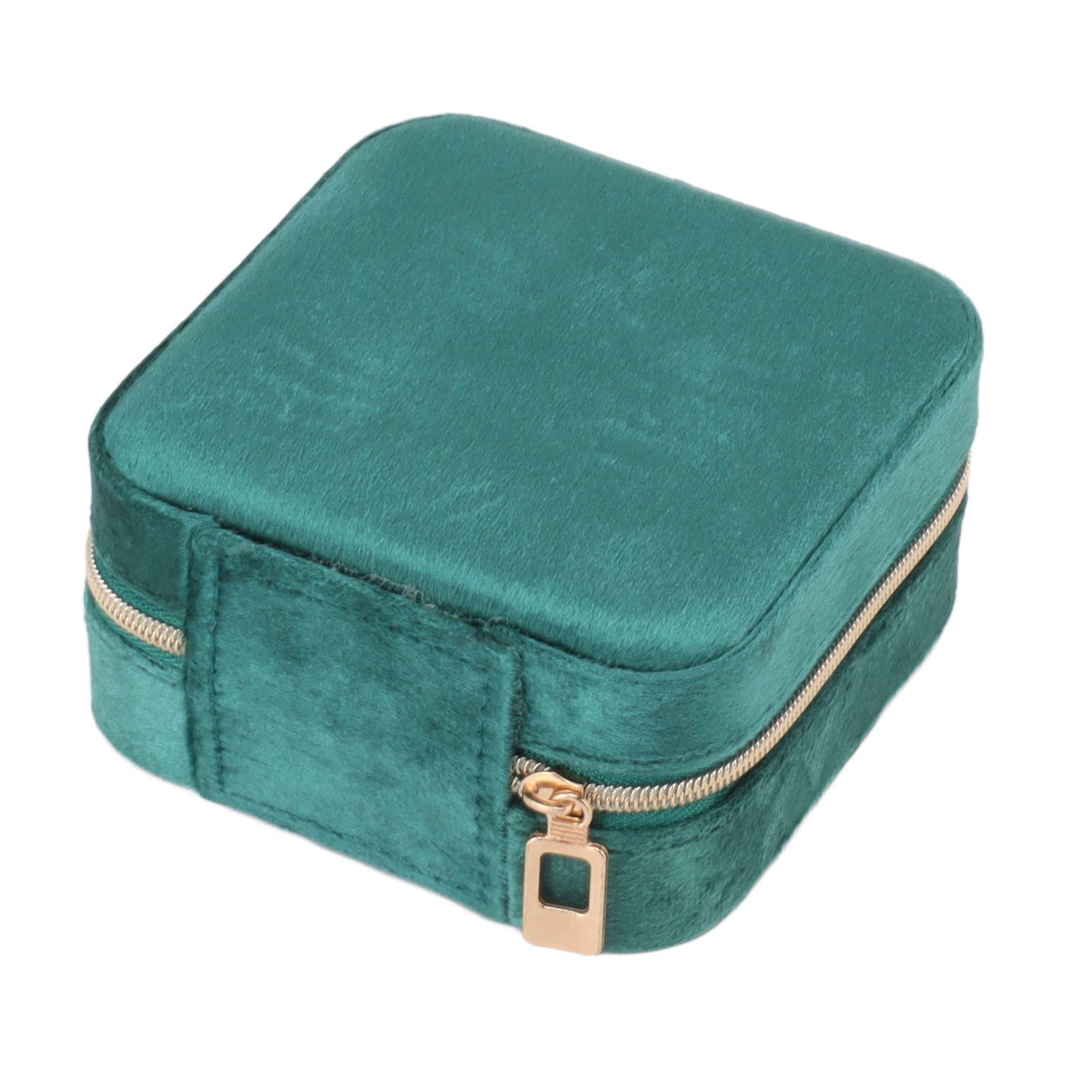 Velvet Jewelry Box Compact Small Zippered Travel Organizer Portable Storage view 7