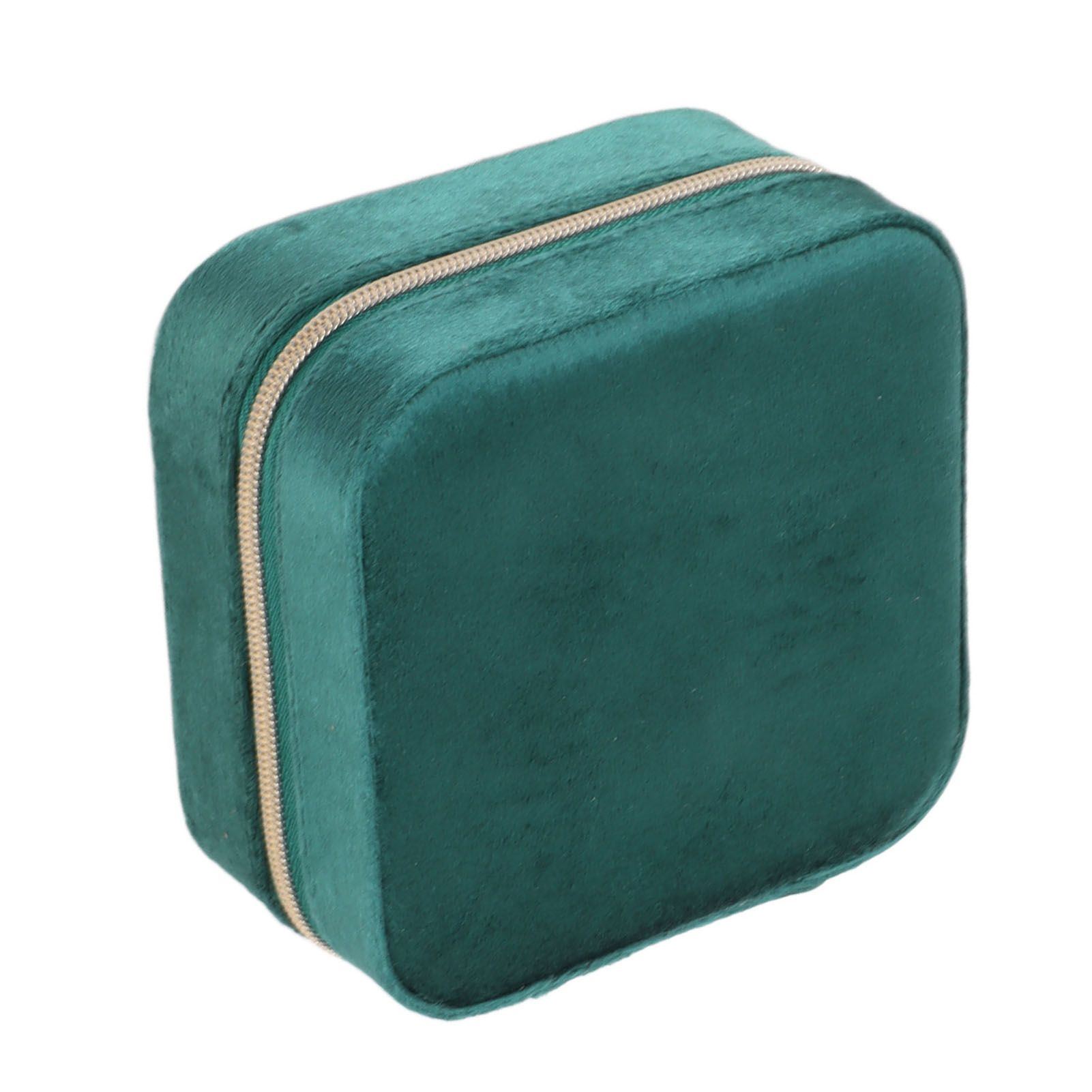Velvet Jewelry Box Compact Small Zippered Travel Organizer Portable Storage view 13
