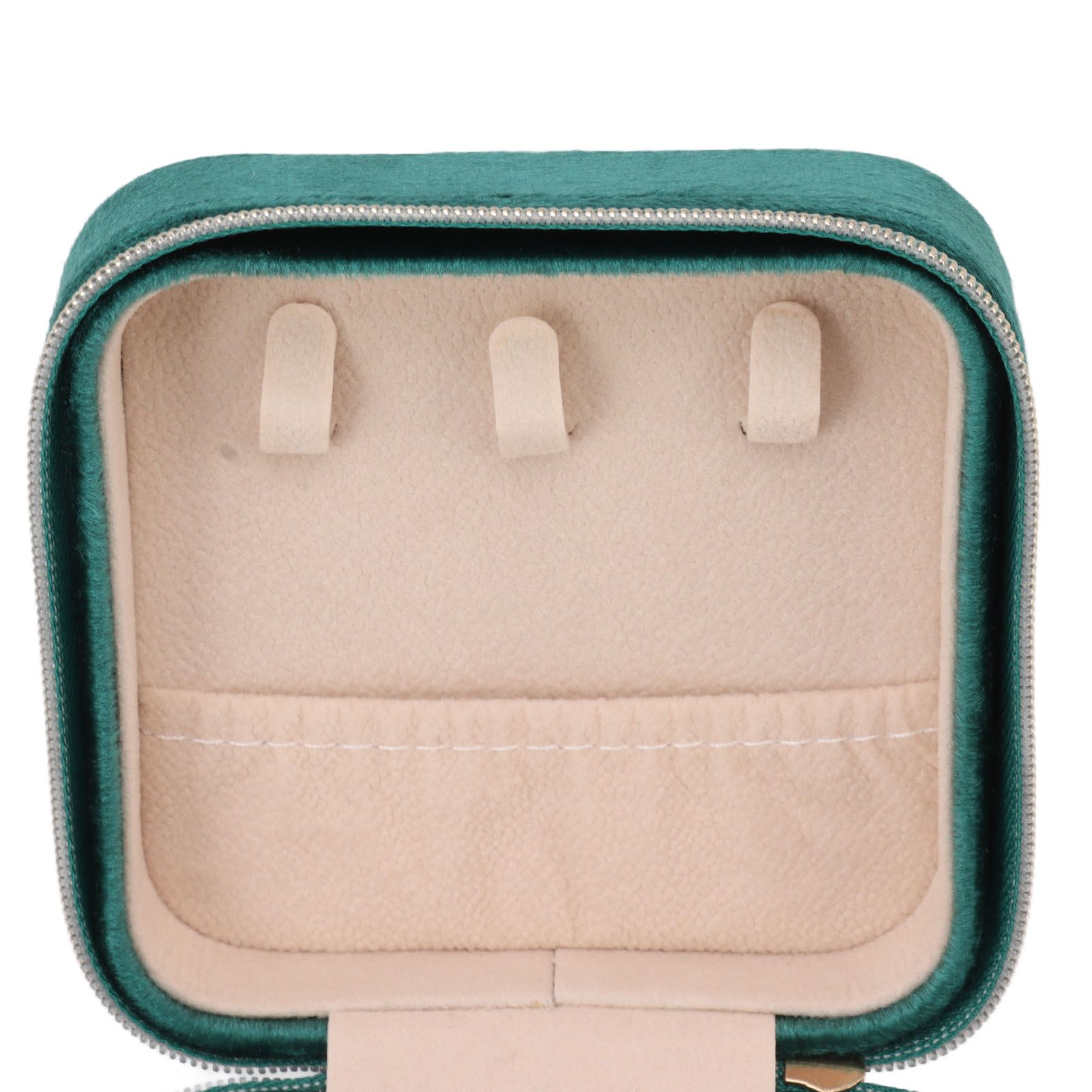 Velvet Jewelry Box Compact Small Zippered Travel Organizer Portable Storage view 15