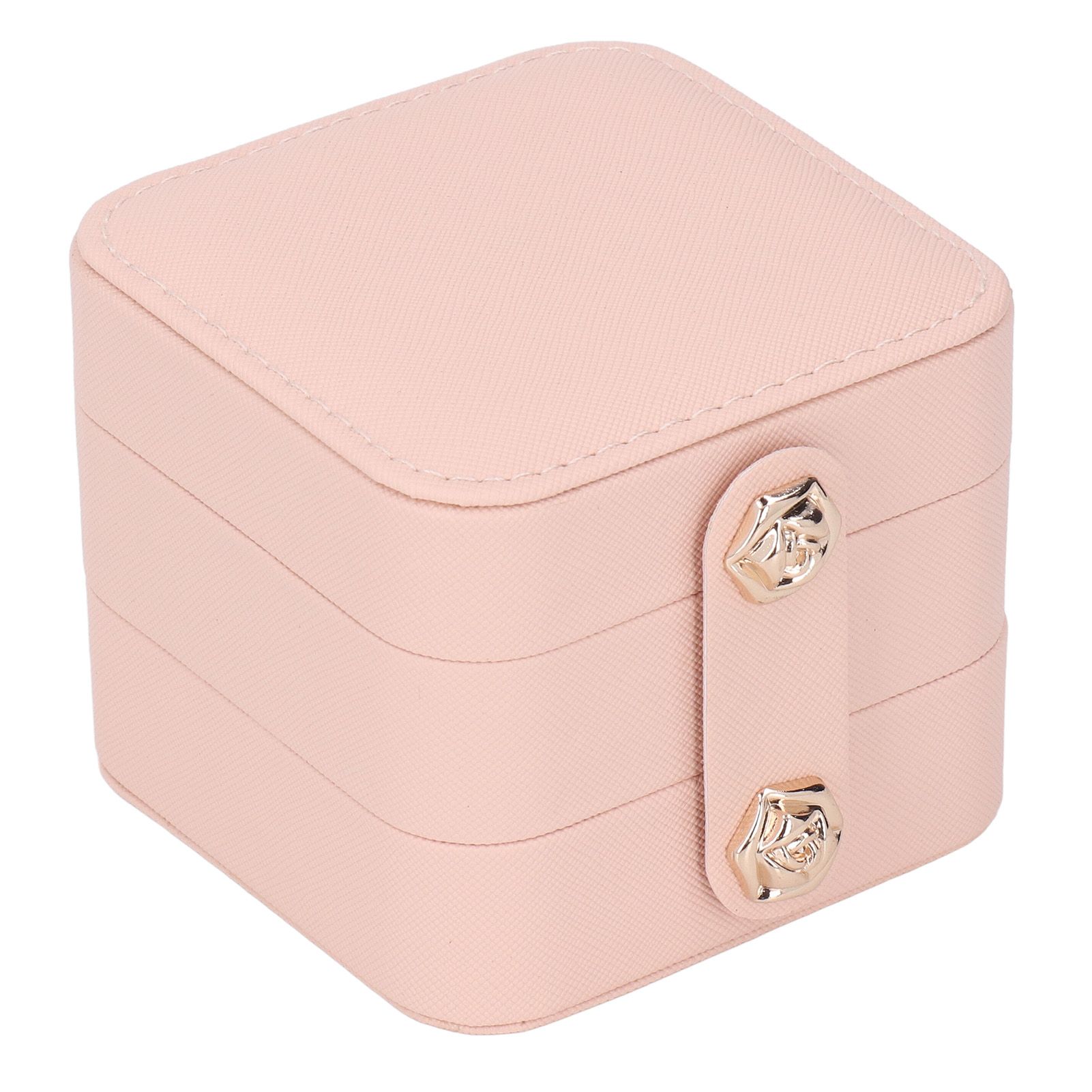 Jewelry Box Pink Portable Multi Layer PU Leather Jewelry Travel Case for Home view 2