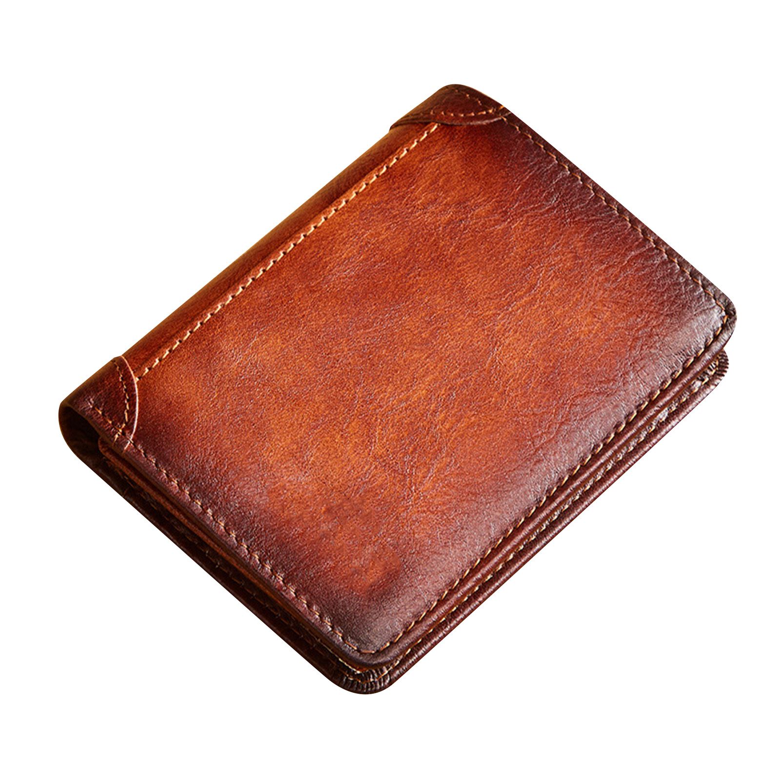 Trifold Wallet Retro Style Large Space Multi Card Slots Men Leather Wallet view 4