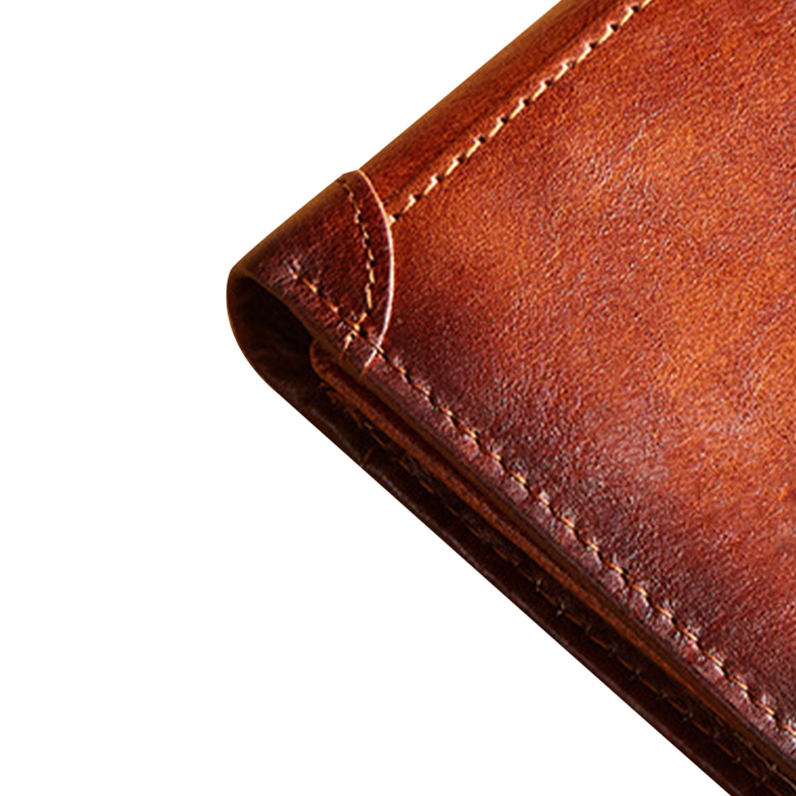 Trifold Wallet Retro Style Large Space Multi Card Slots Men Leather Wallet view 8