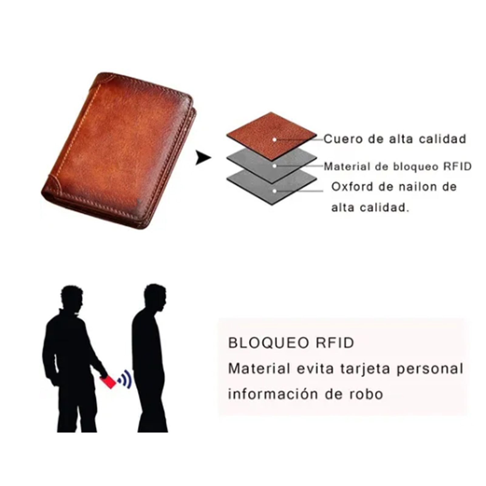 Trifold Wallet Retro Style Large Space Multi Card Slots Men Leather Wallet view 13