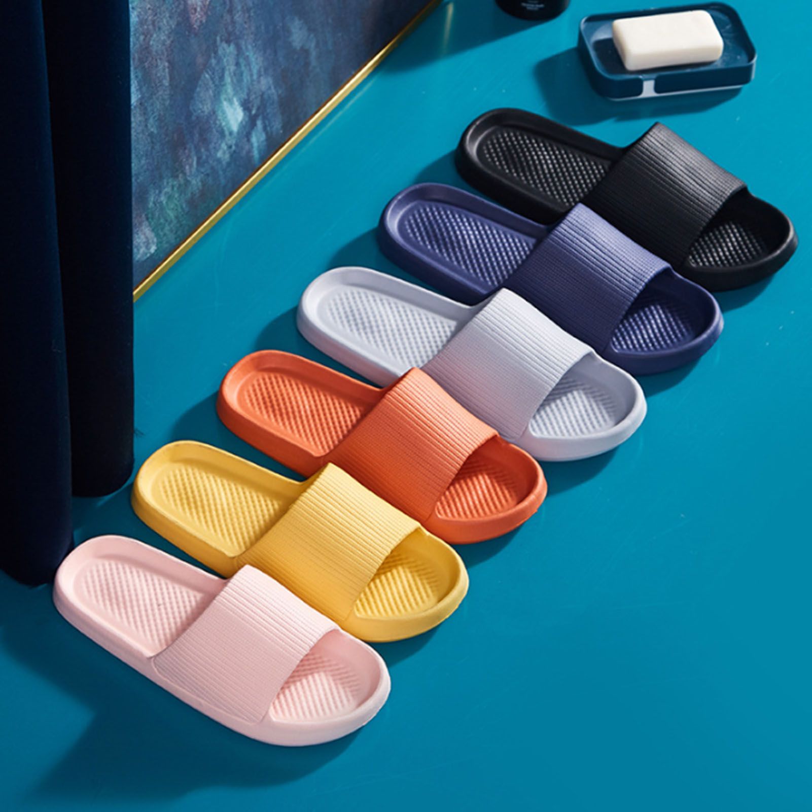 Bathroom Slippers Anti Slip Soft Thick Sole Integrated Lightweight Home view 14