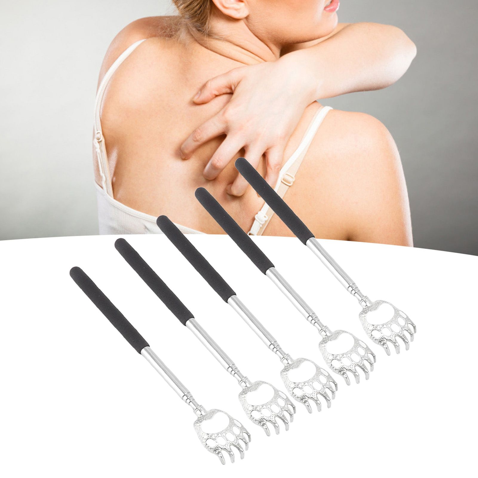 5Pcs Back Scratcher Telescopic Back Scratchers Stainless Steel for Head Body Arm view 11