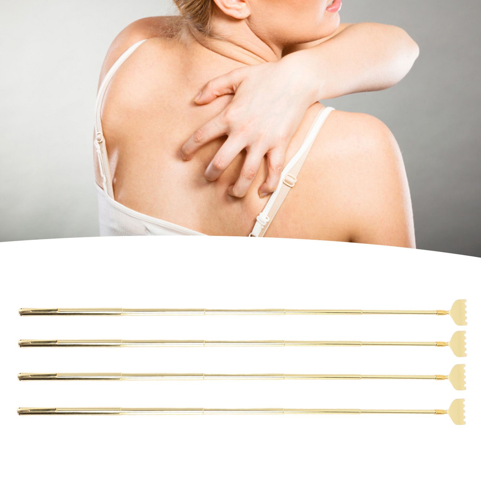 4PCS Extendable Back Scratcher Portable Stainless Steel Telescoping Back view 11