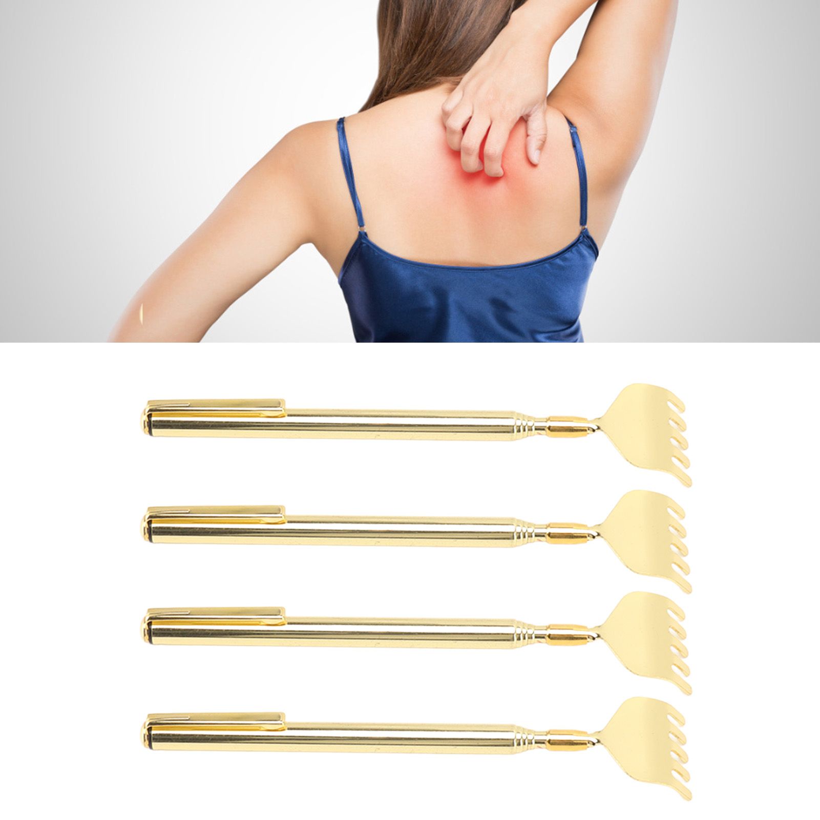 4PCS Extendable Back Scratcher Portable Stainless Steel Telescoping Back view 12