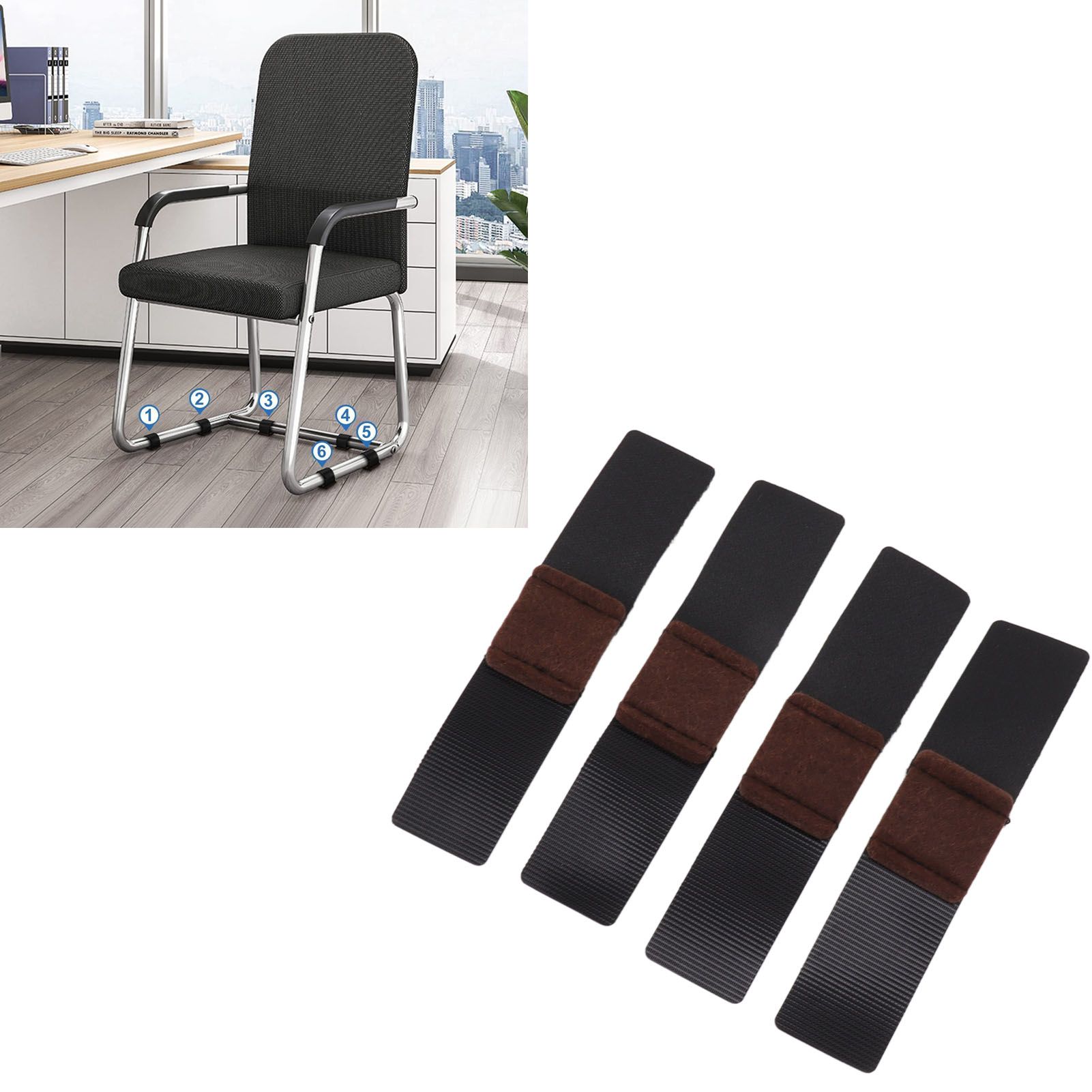 Arched Felt Furniture Pads with Hook Loop Fasteners Sled Base Floor Saver view 10