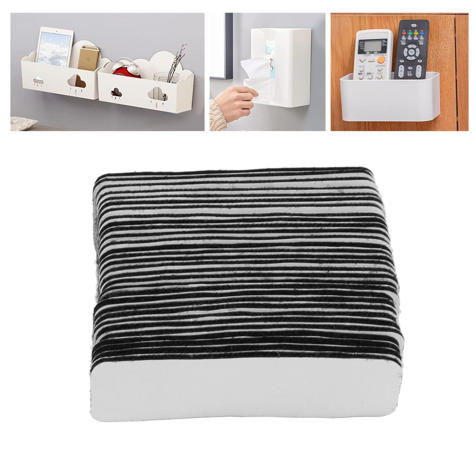 30PCS Hook and Loop Strips Double Side Hot Melt Adhesive Mounting Tape for view 11