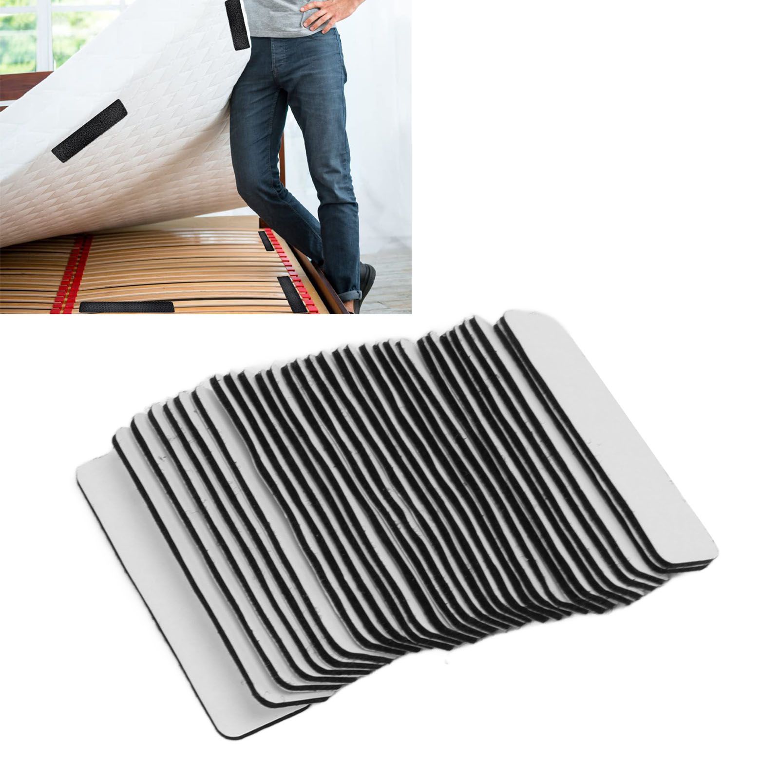 30PCS Hook and Loop Strips Double Side Hot Melt Adhesive Mounting Tape for view 12