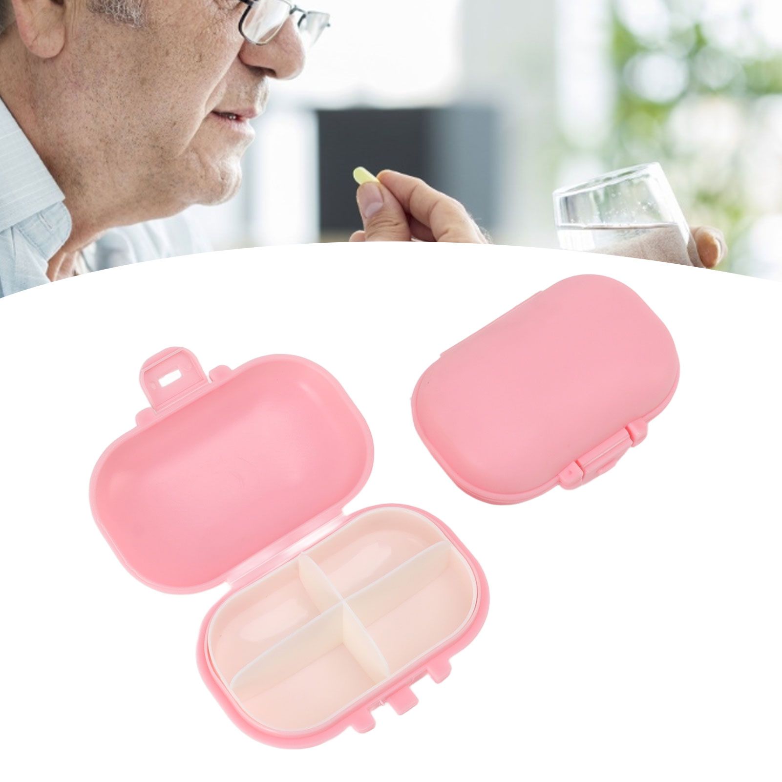 7PCS Medicine Case Portable Detachable Safe Mini 4 Compartments Medicine view 11