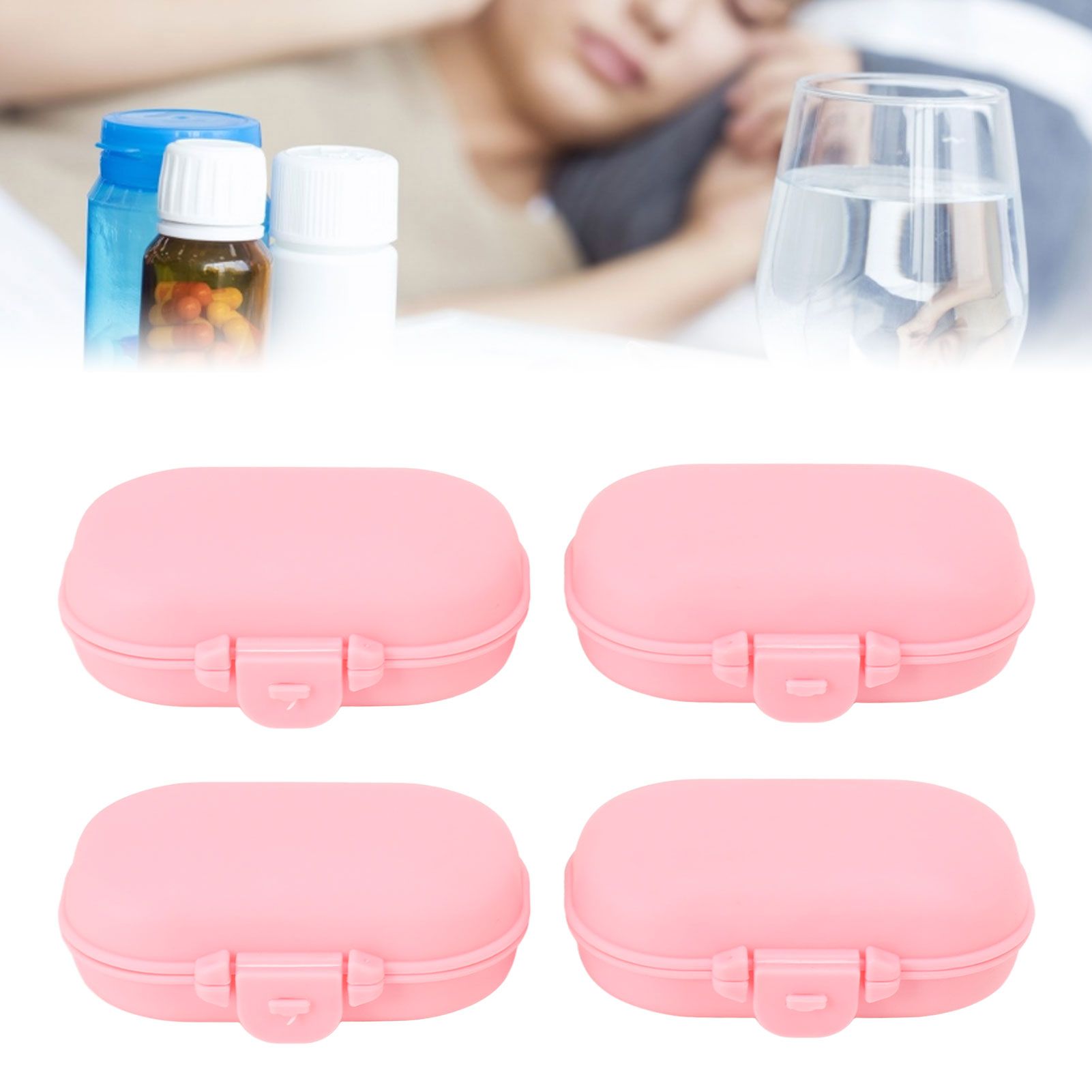 7PCS Medicine Case Portable Detachable Safe Mini 4 Compartments Medicine view 12