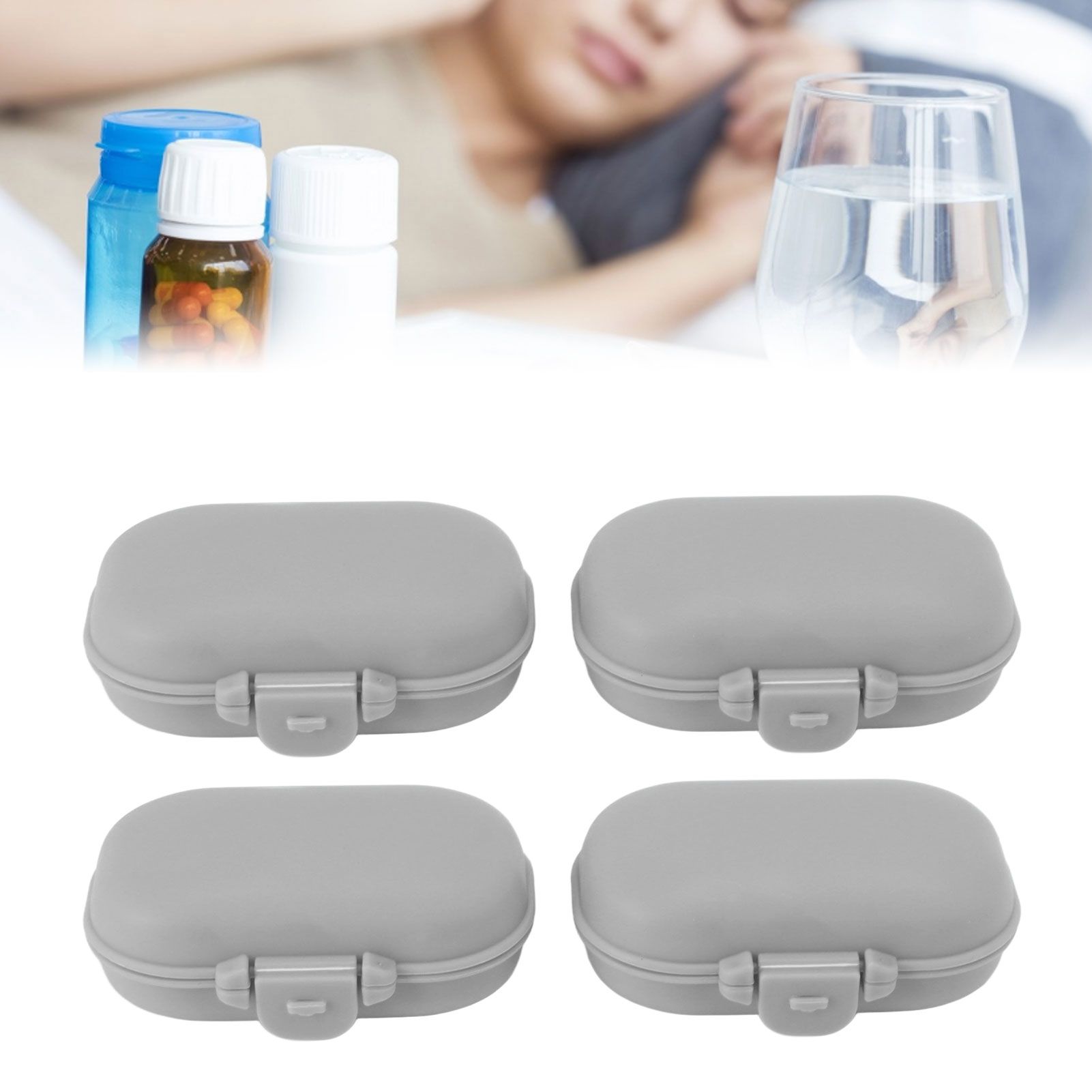 7PCS Medicine Case Portable Detachable Safe Mini 4 Compartments Medicine view 12