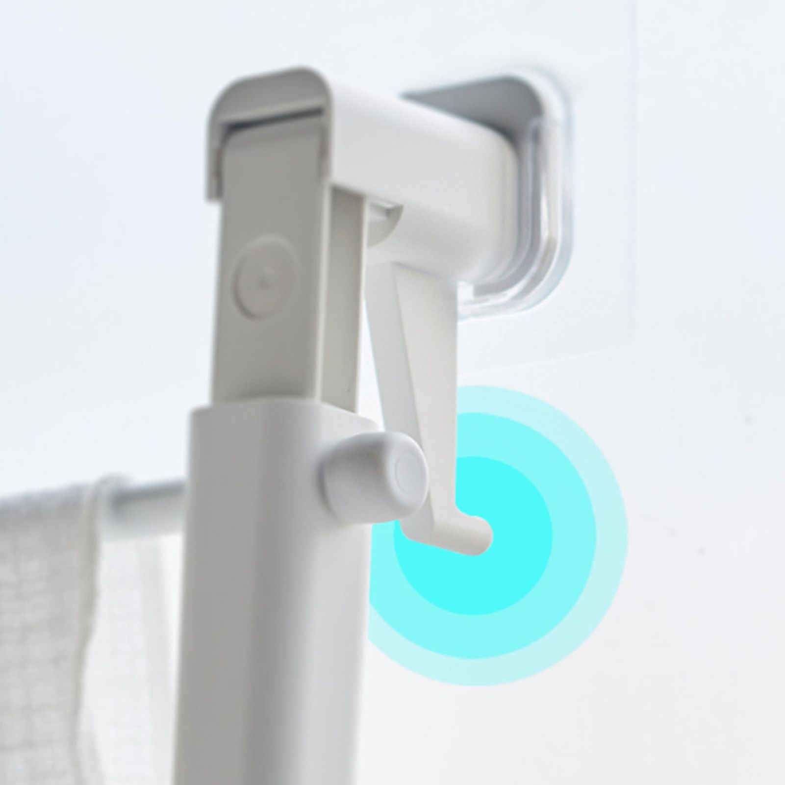 Wall Mounted Clothes Drying Rack Folding Telescopic Punch Free Plastic Laundry view 9