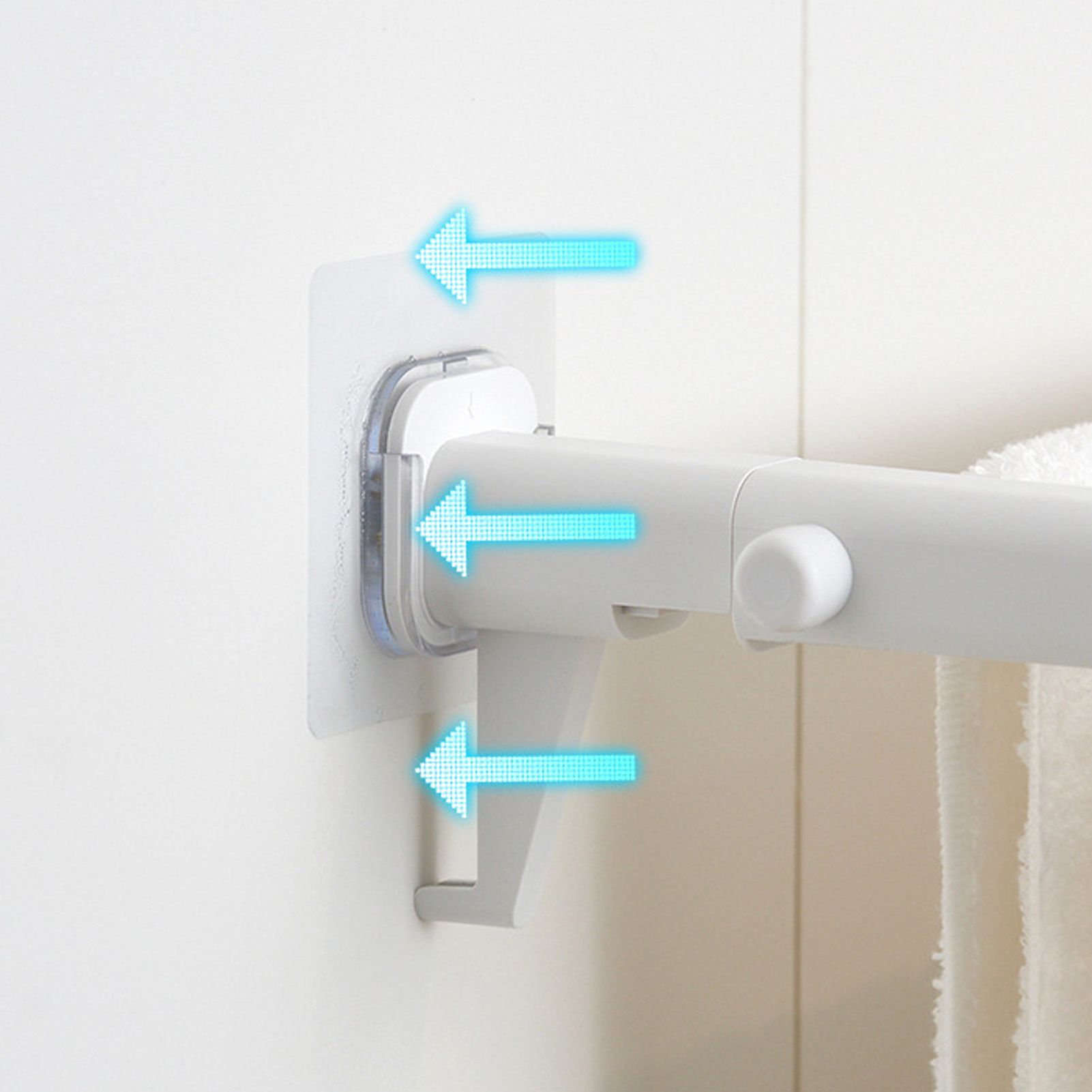 Wall Mounted Clothes Drying Rack Folding Telescopic Punch Free Plastic Laundry view 10