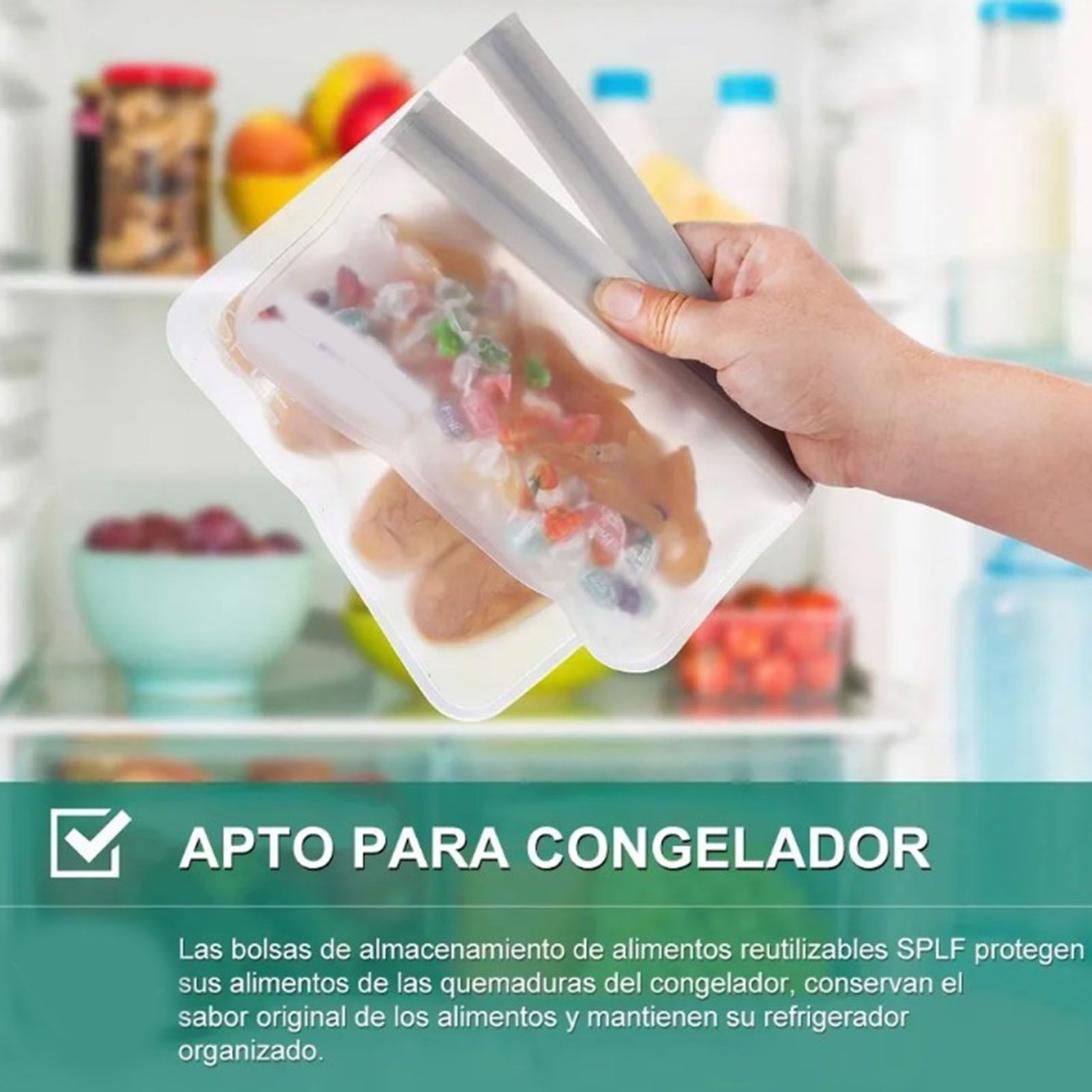 20PCS Reusable Ziplock Bags Translucent Scrub PEVA Food Storage Bags for view 10