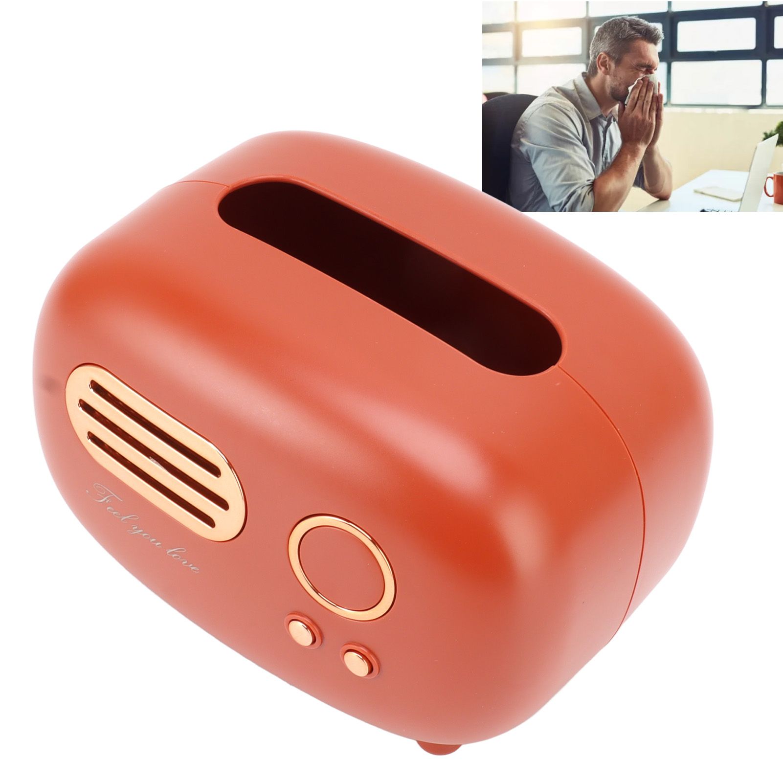 Retro Radio Shape Tissue Cover Box Vintage Radio Tissue Box for Bathroom view 12