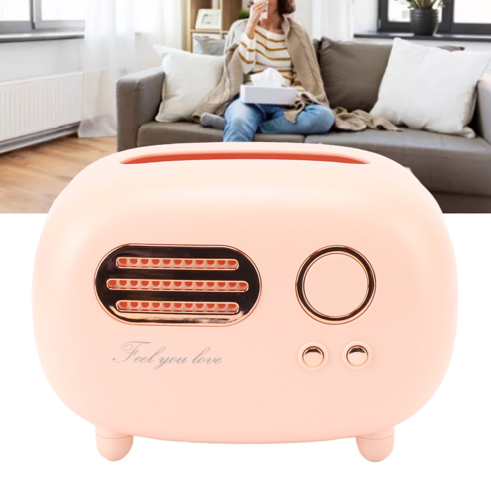 Retro Radio Shape Tissue Cover Box Vintage Radio Tissue Box for Bathroom view 11
