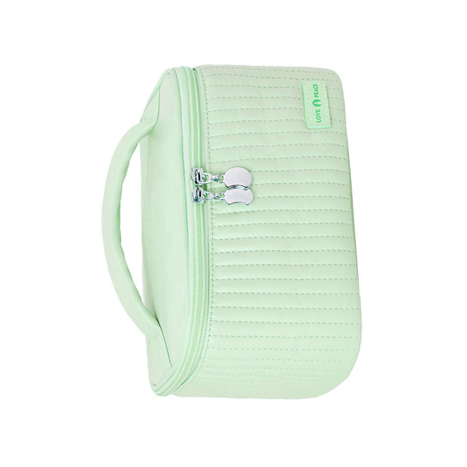 PU Open Lid Cake Shape Make Up Bag Cosmetic Storage Bag Soft Color Portable view 3