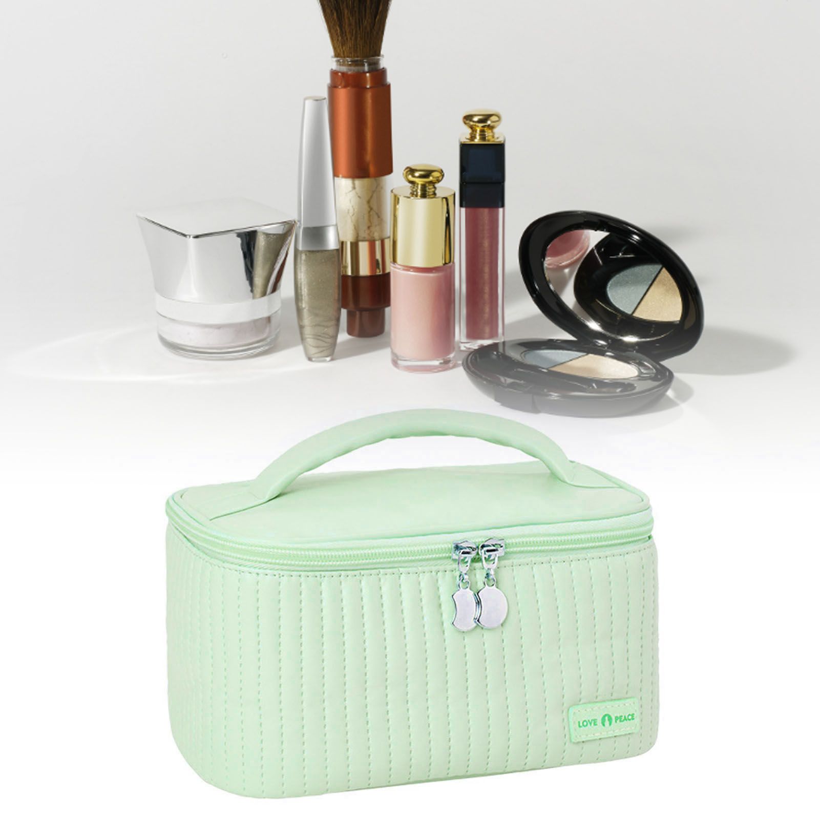 PU Open Lid Cake Shape Make Up Bag Cosmetic Storage Bag Soft Color Portable view 5