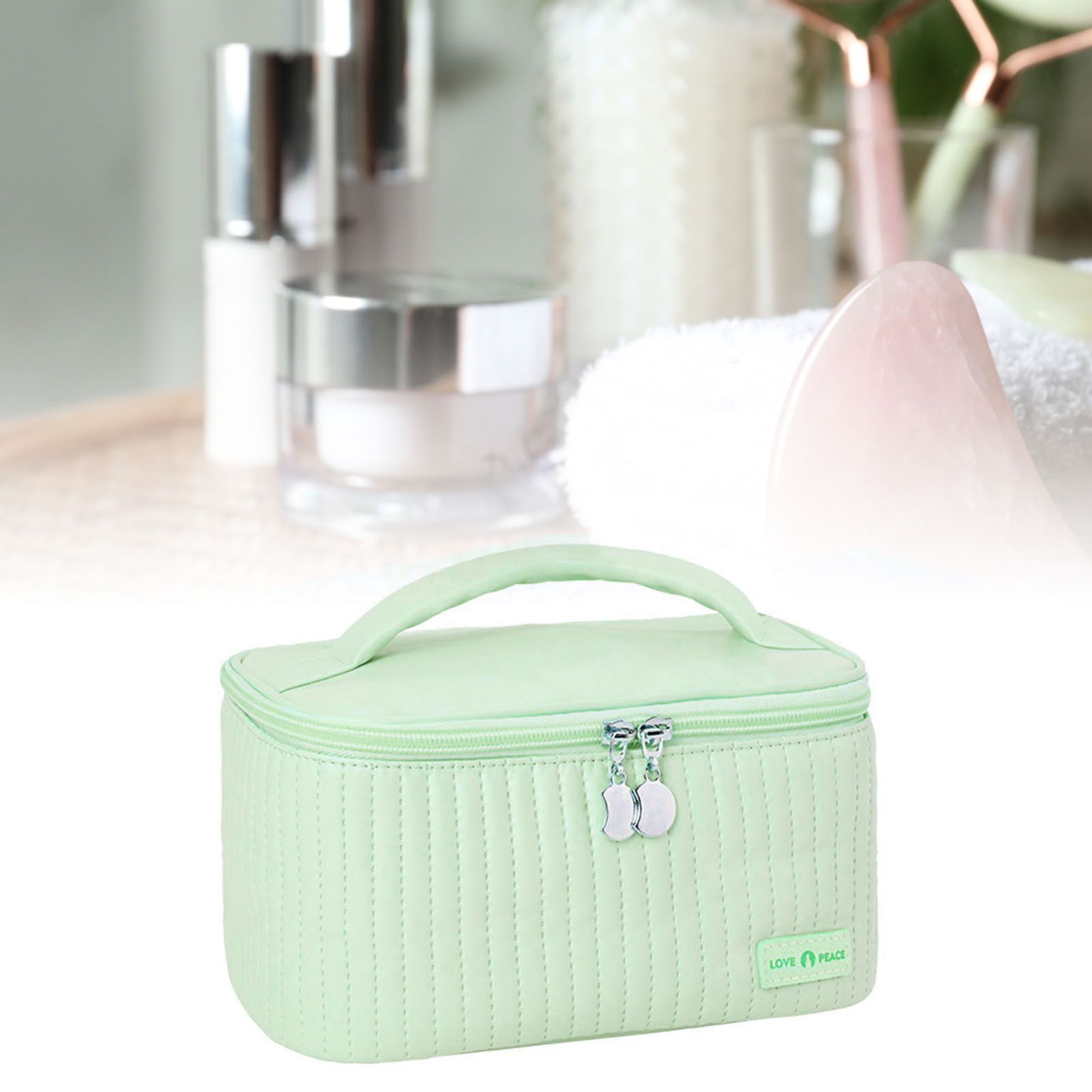 PU Open Lid Cake Shape Make Up Bag Cosmetic Storage Bag Soft Color Portable view 6