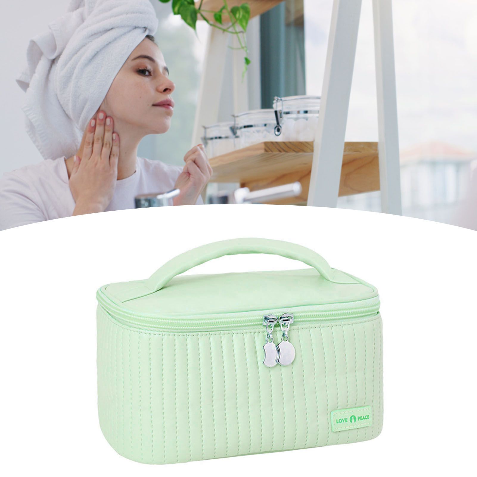 PU Open Lid Cake Shape Make Up Bag Cosmetic Storage Bag Soft Color Portable view 12