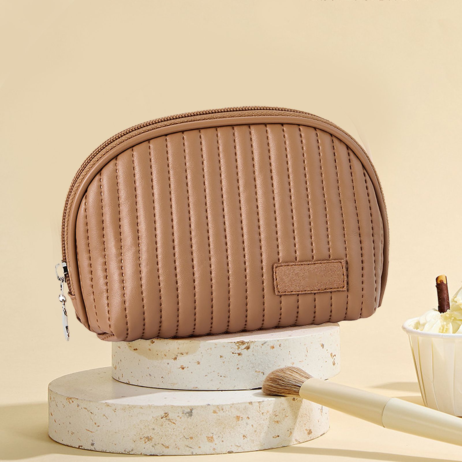 PU Leather Makeup Bag Portable Large Capacity Storage Travel Makeup Bag for view 10