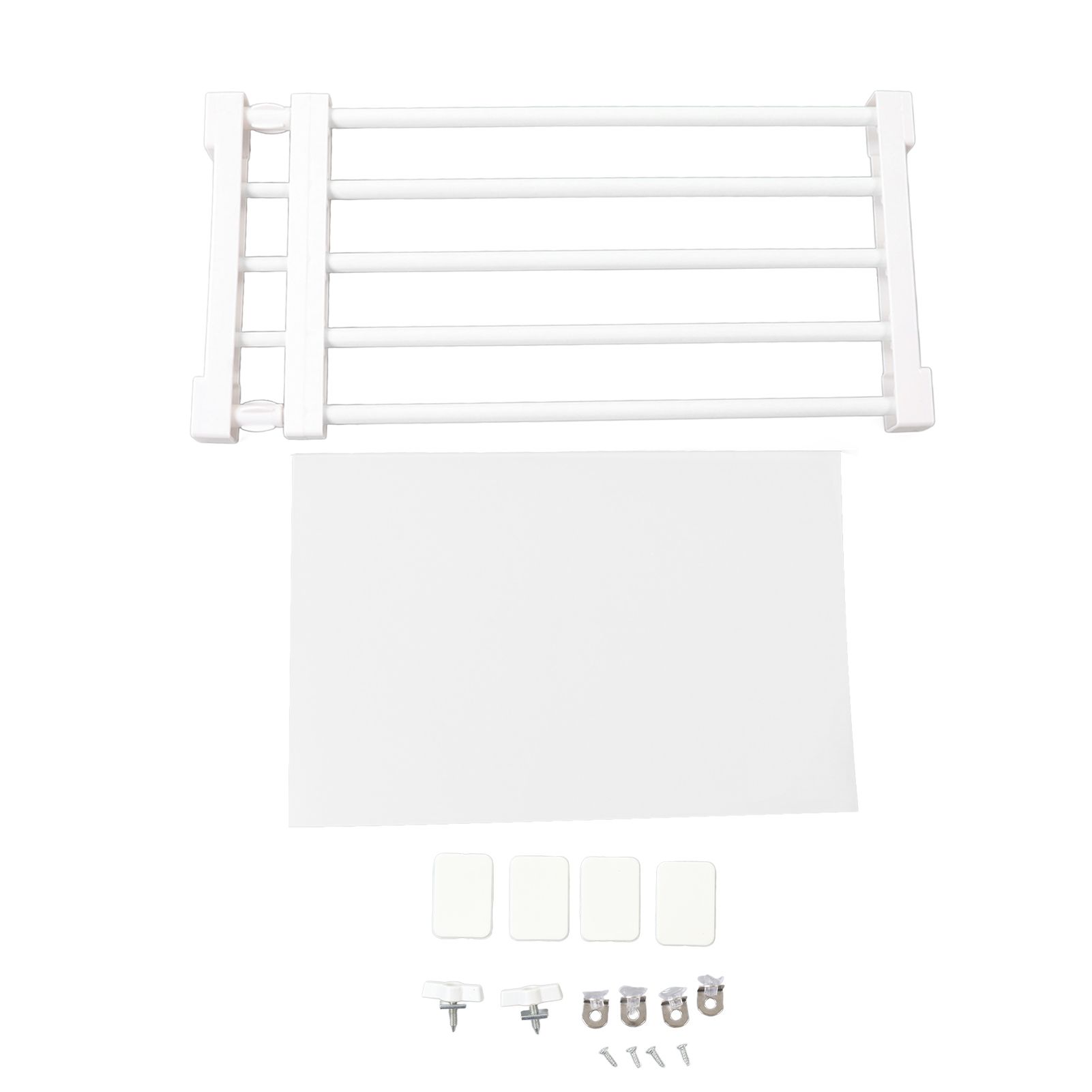 Closet Tension Shelf Expandable Nail Free Cabinet Divider Storage Rack for