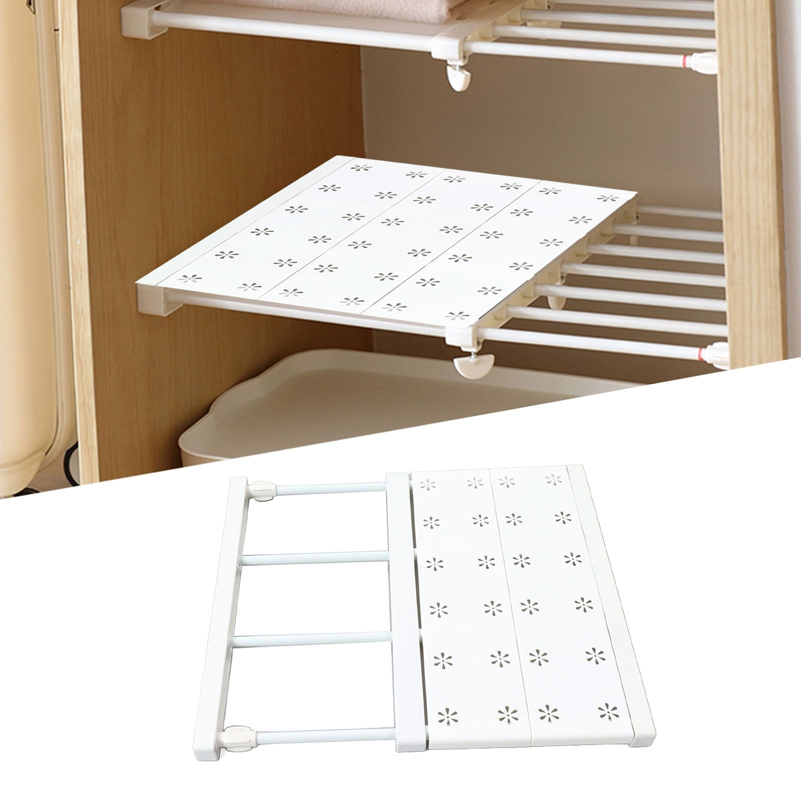 Tension Shelf Adjustable Space Saving Expandable Closet Organizer Dividers for view 12