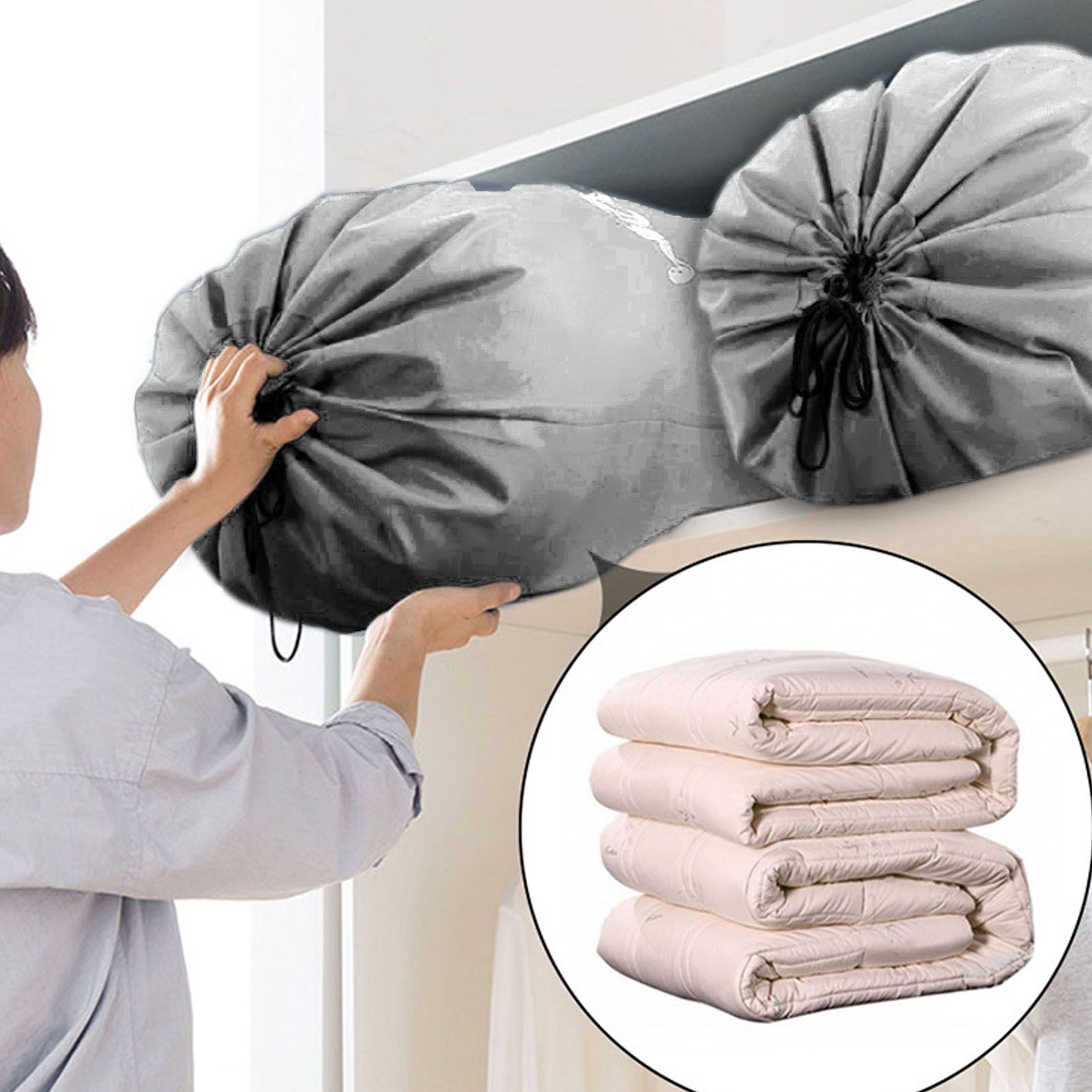 Laundry Bag Nylon Drawstring Cylinder for Household Travel Dirty Clothes Quilt view 14