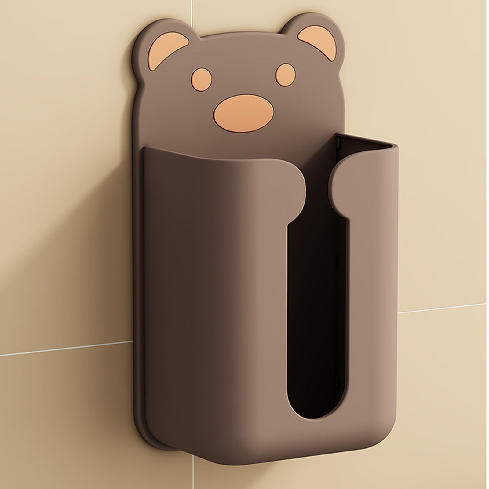 Wall Mounted Tissue Box Punching Free Cute Bear Pattern Plastic Tissue view 10