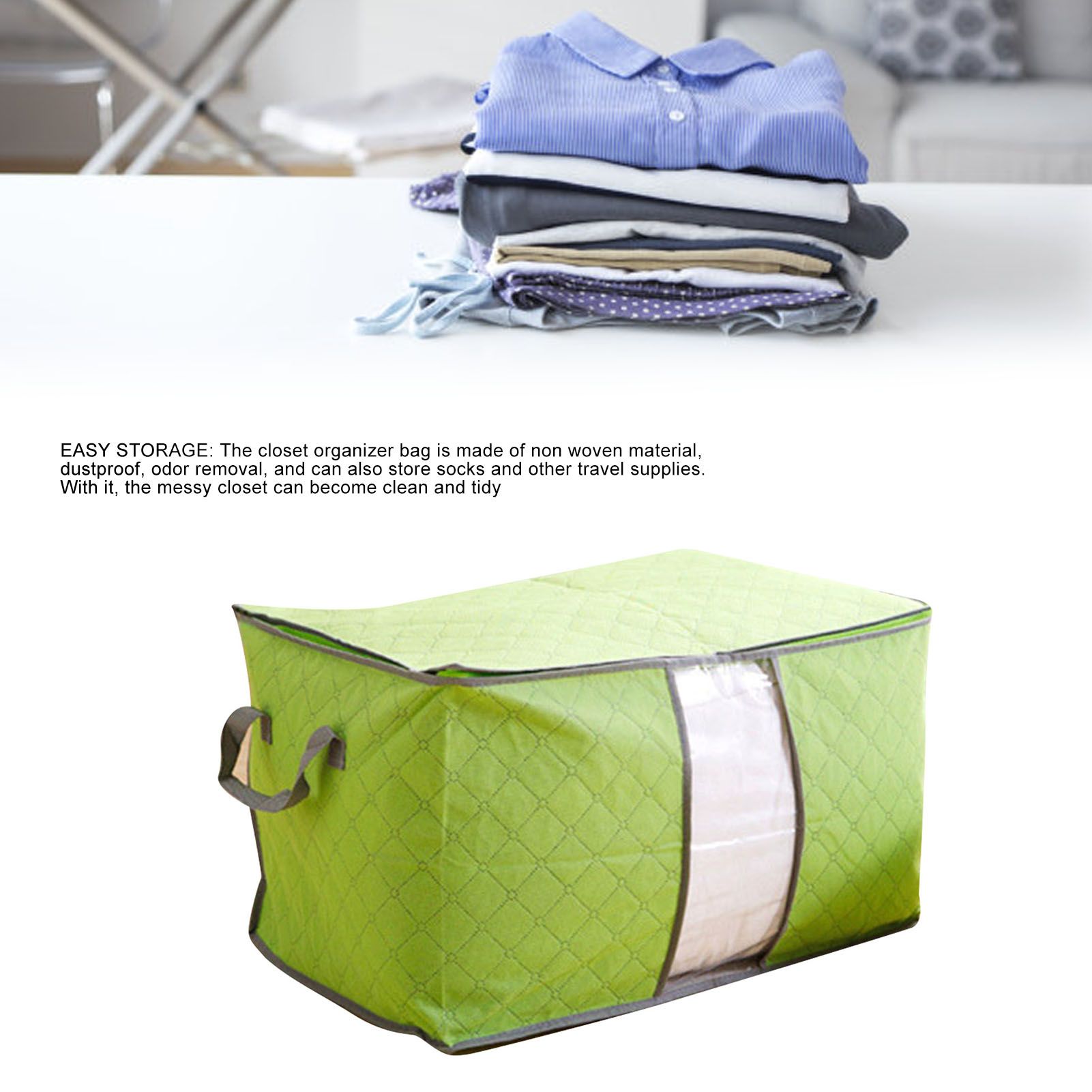 5Pcs Clothing Folding Storage Bag Dustproof Quilt Organizer Non Woven Fabric view 10