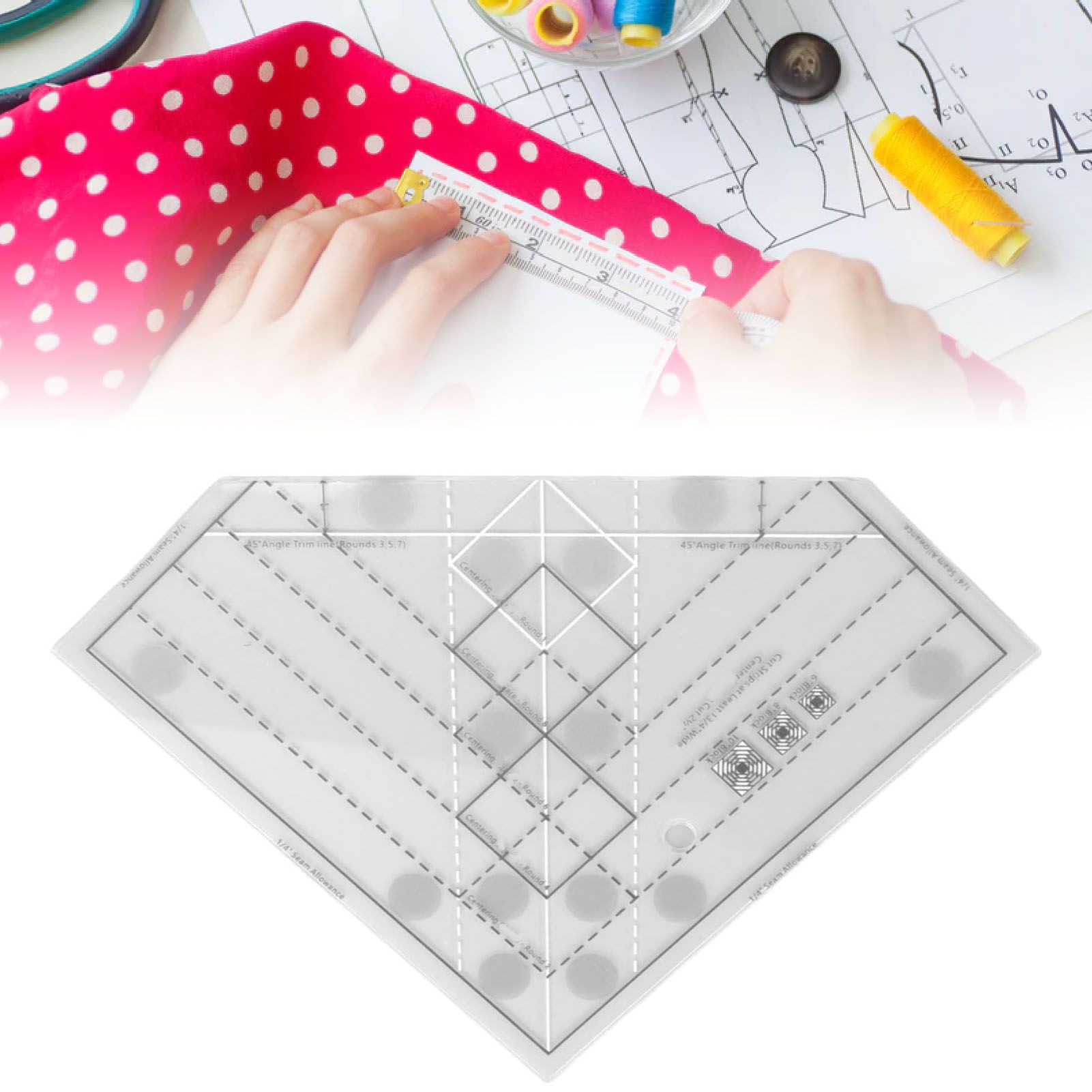 Grids Quilt Ruler Professional Acrylic Precise Scale Household Sewing Ruler view 12