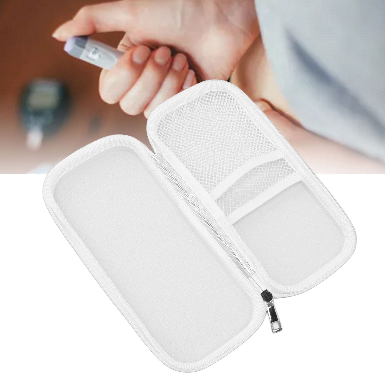 Insulin Cooler Travel Case Heat Insulation Cold Resistant Zipper Closure Light view 12