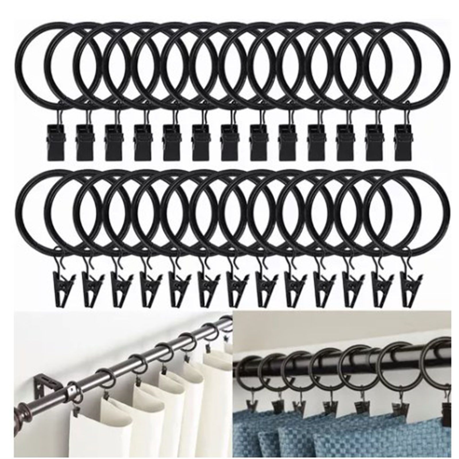 40 Pcs 38mm Clip On Curtain Rings Heavy Duty Strong Hanging Drapery Drapes view 10