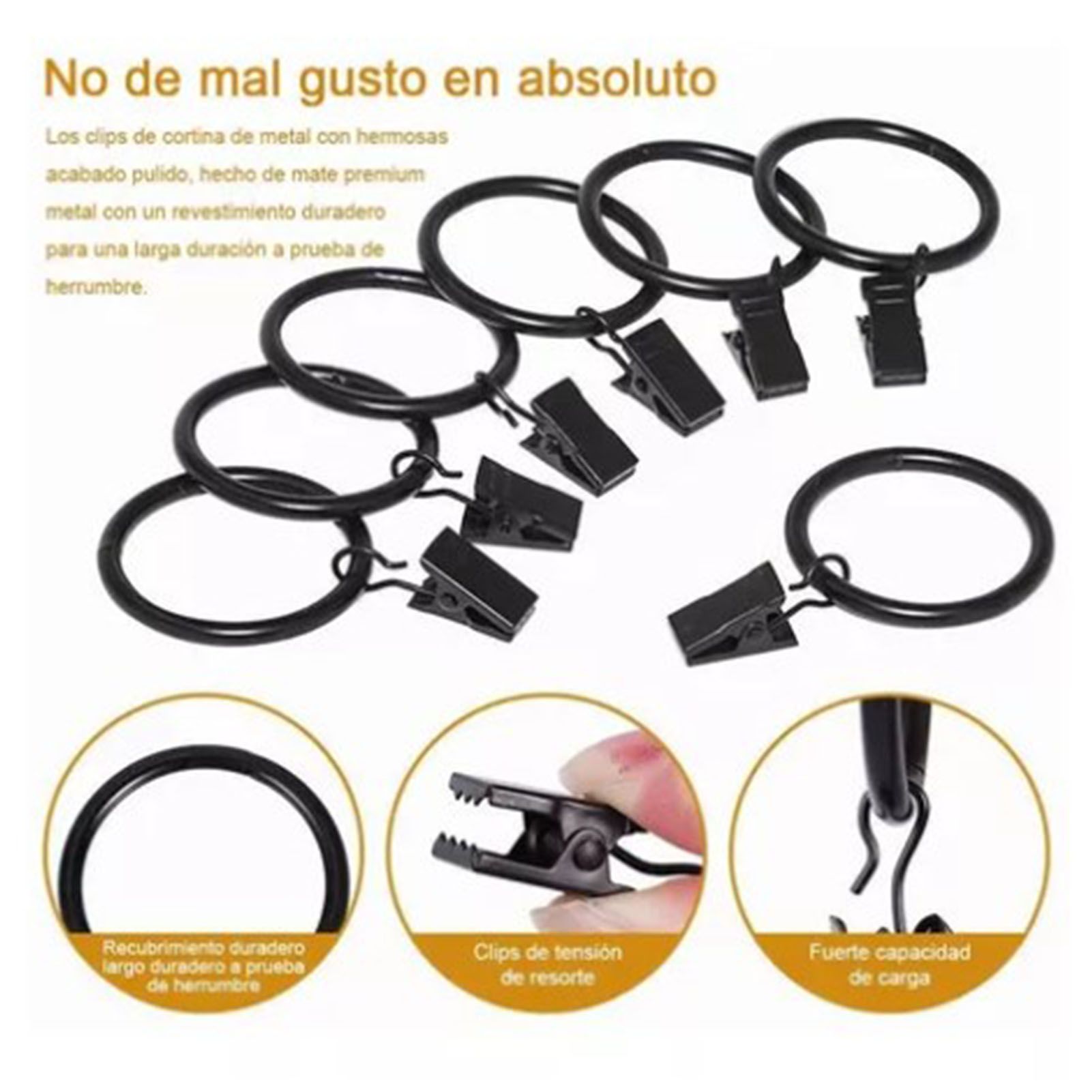 40 Pcs 38mm Clip On Curtain Rings Heavy Duty Strong Hanging Drapery Drapes view 11