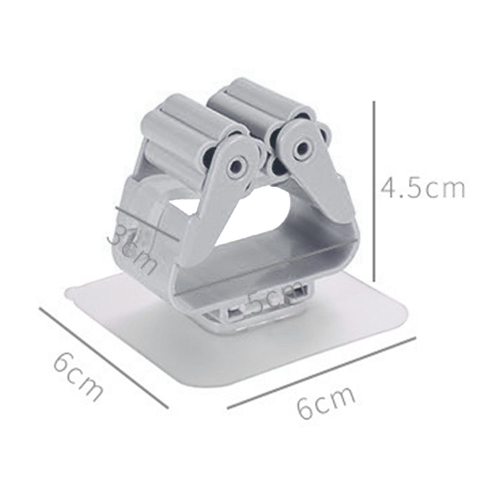 3pcs Wall Mounted Mop Holder Strong Adhesion Plastic Mop Broom Holder for view 13