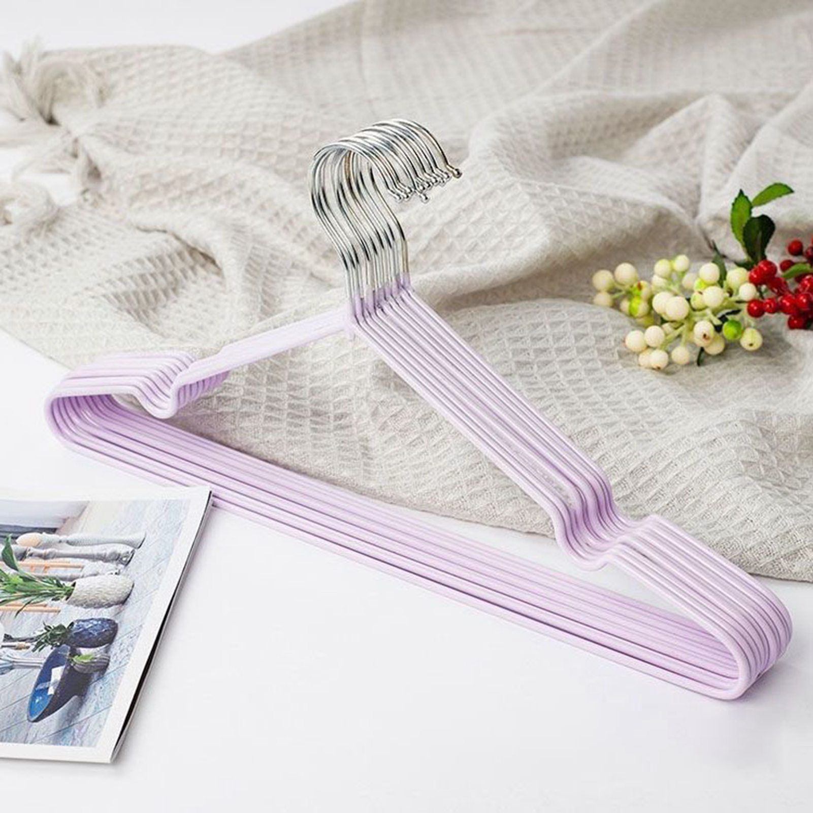 Clothes Hangers Prevent Slip Space Saving Heavy Duty Dry Wet Thick Clothes view 10
