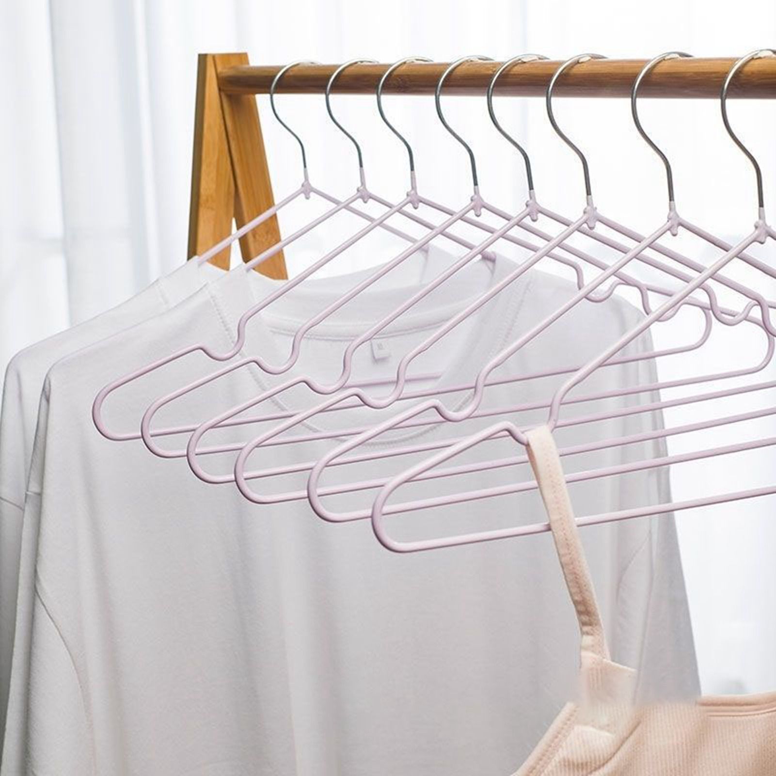 Clothes Hangers Prevent Slip Space Saving Heavy Duty Dry Wet Thick Clothes view 12