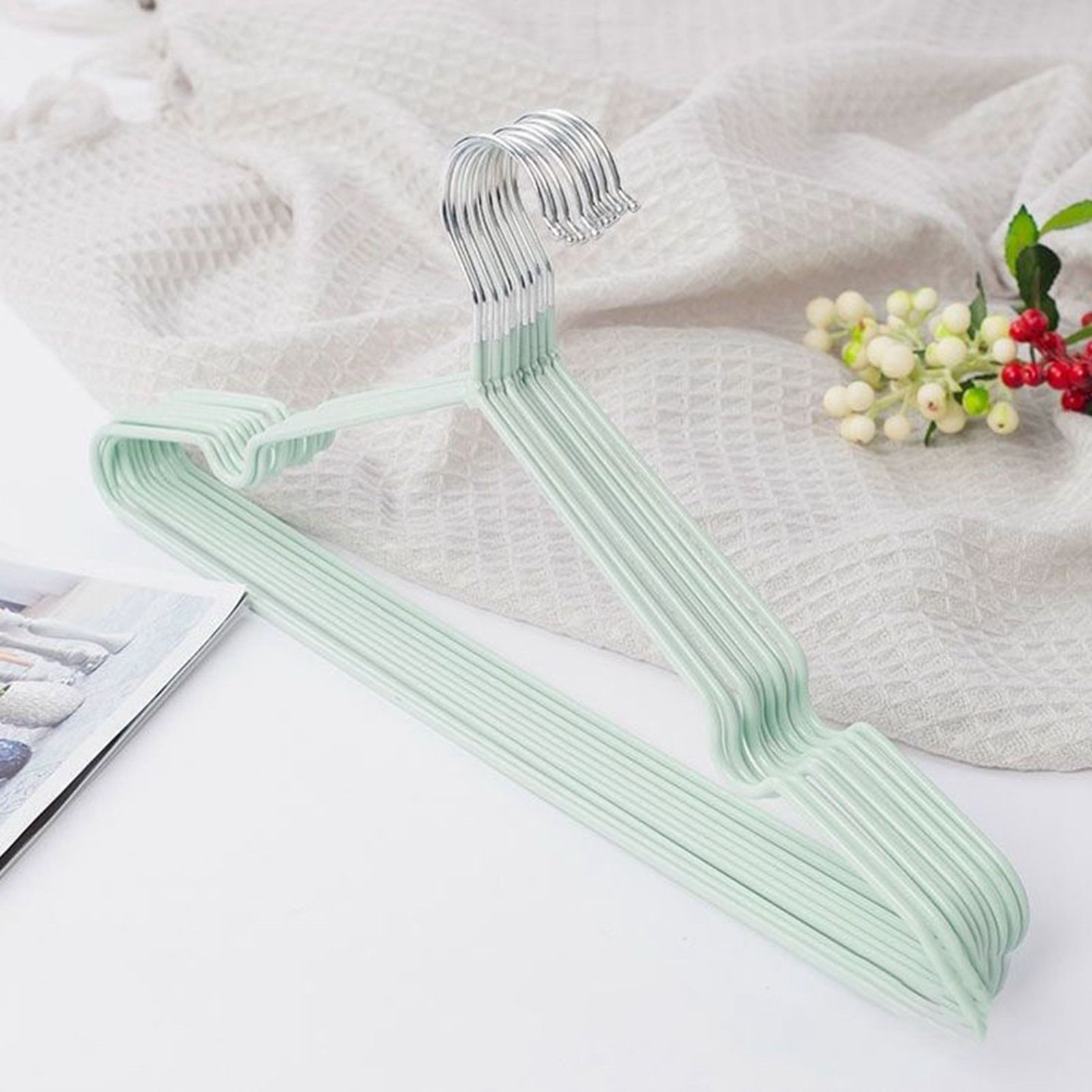 Clothes Hangers Prevent Slip Space Saving Heavy Duty Dry Wet Thick Clothes view 10