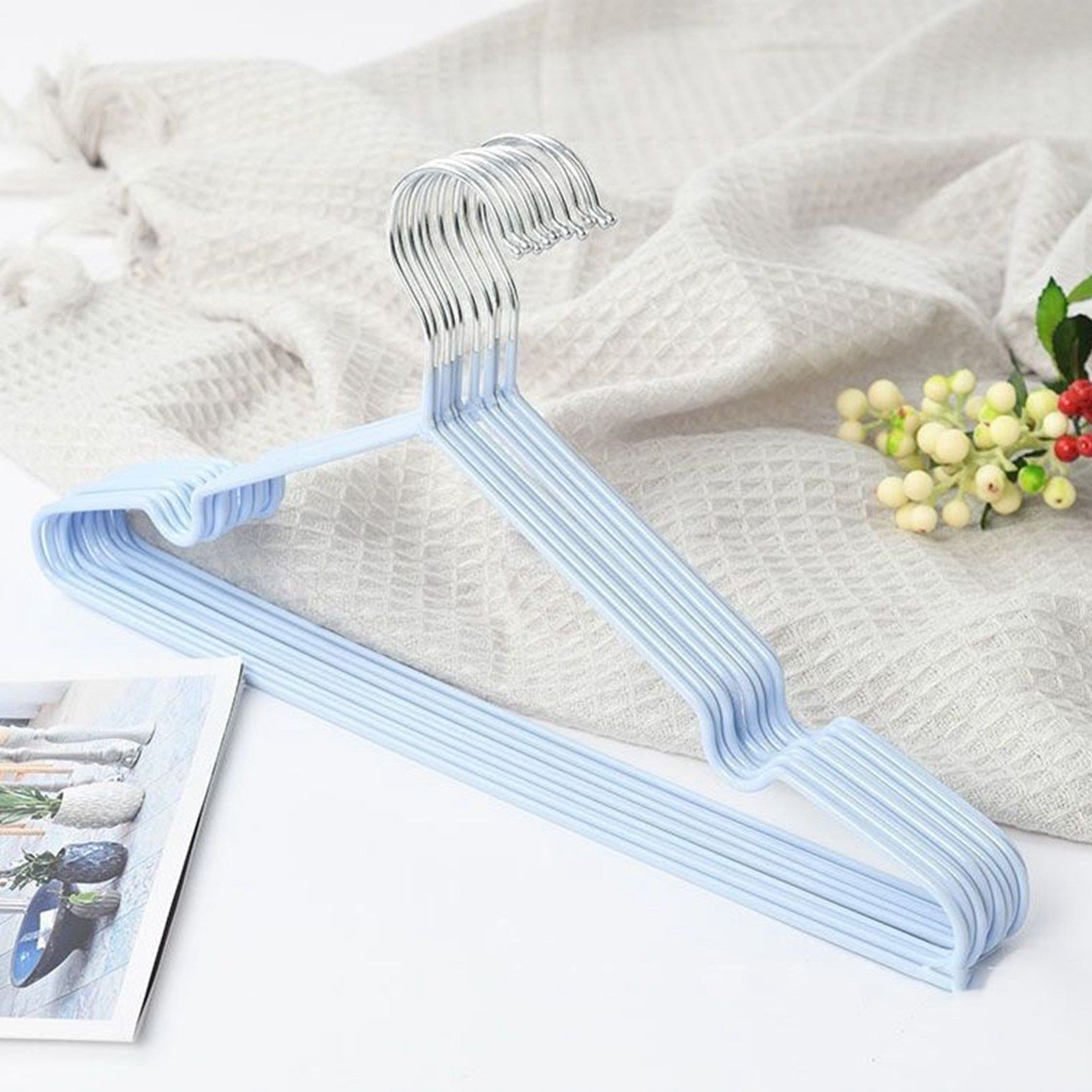 Clothes Hangers Prevent Slip Space Saving Heavy Duty Dry Wet Thick Clothes view 10
