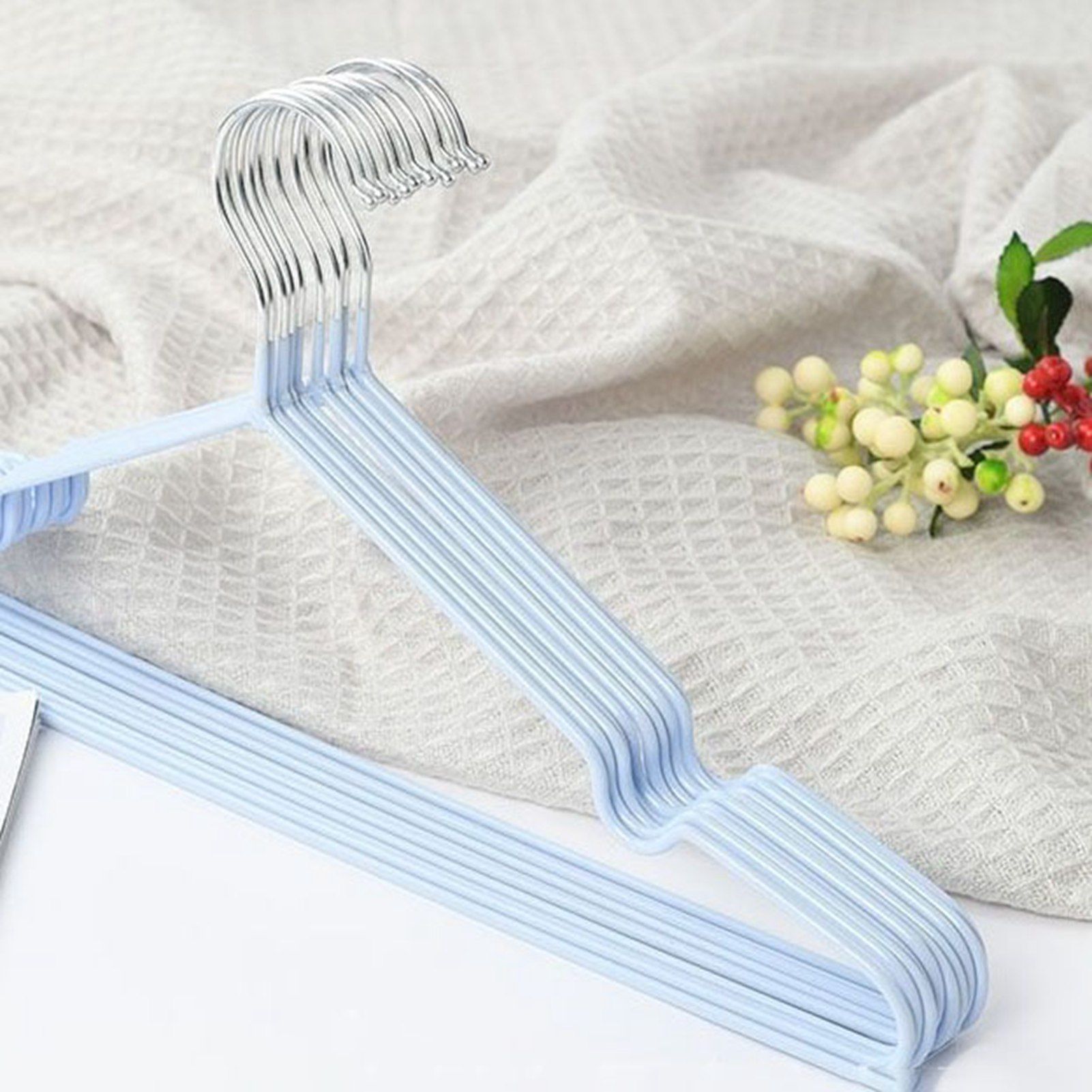 Clothes Hangers Prevent Slip Space Saving Heavy Duty Dry Wet Thick Clothes view 12