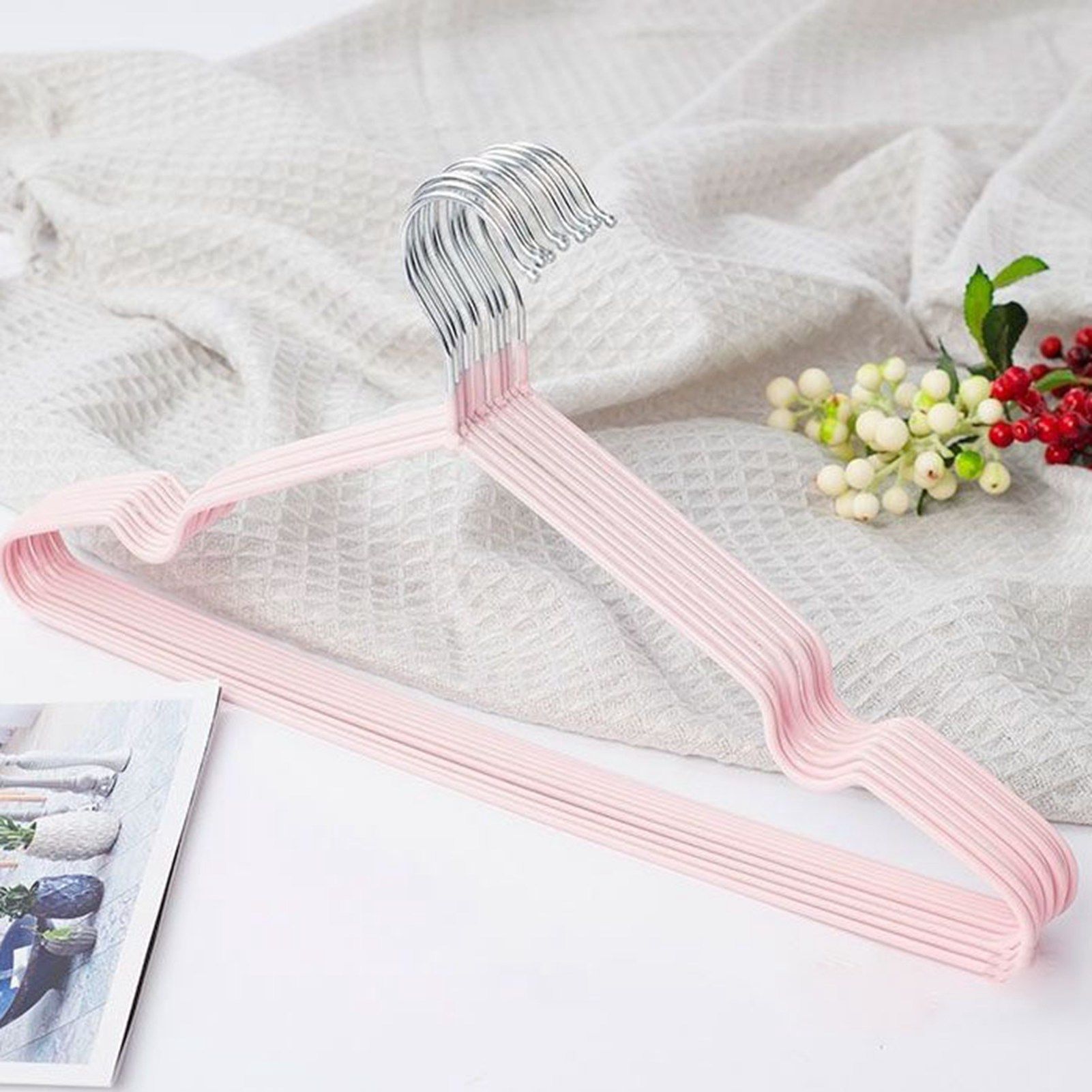 Clothes Hangers Prevent Slip Space Saving Heavy Duty Dry Wet Thick Clothes view 6
