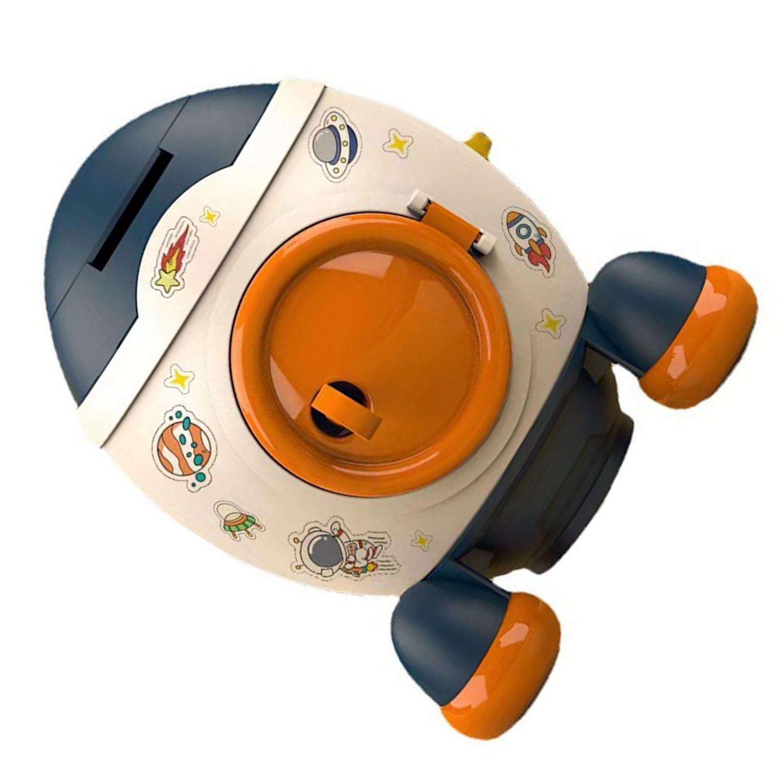 Cartoon Style Space Rocket Piggy Bank Money Bank Money Saving Jar Boys Girls view 3